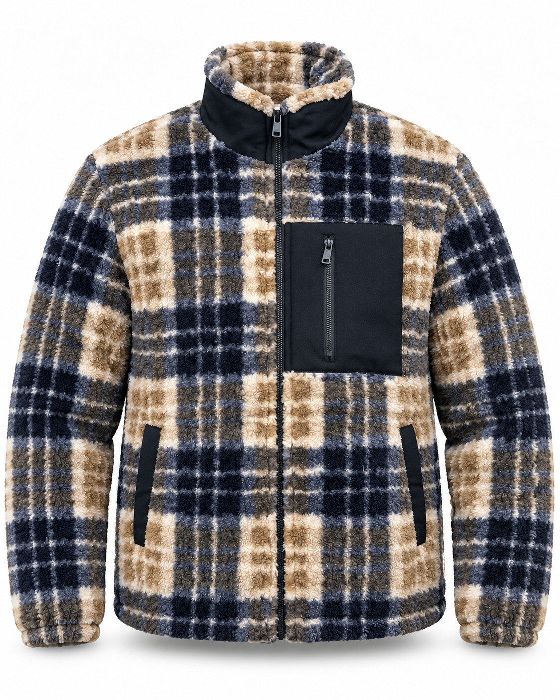 Grossista TOP MONDAY - Giacca Sherpa a Quadri – Inverno