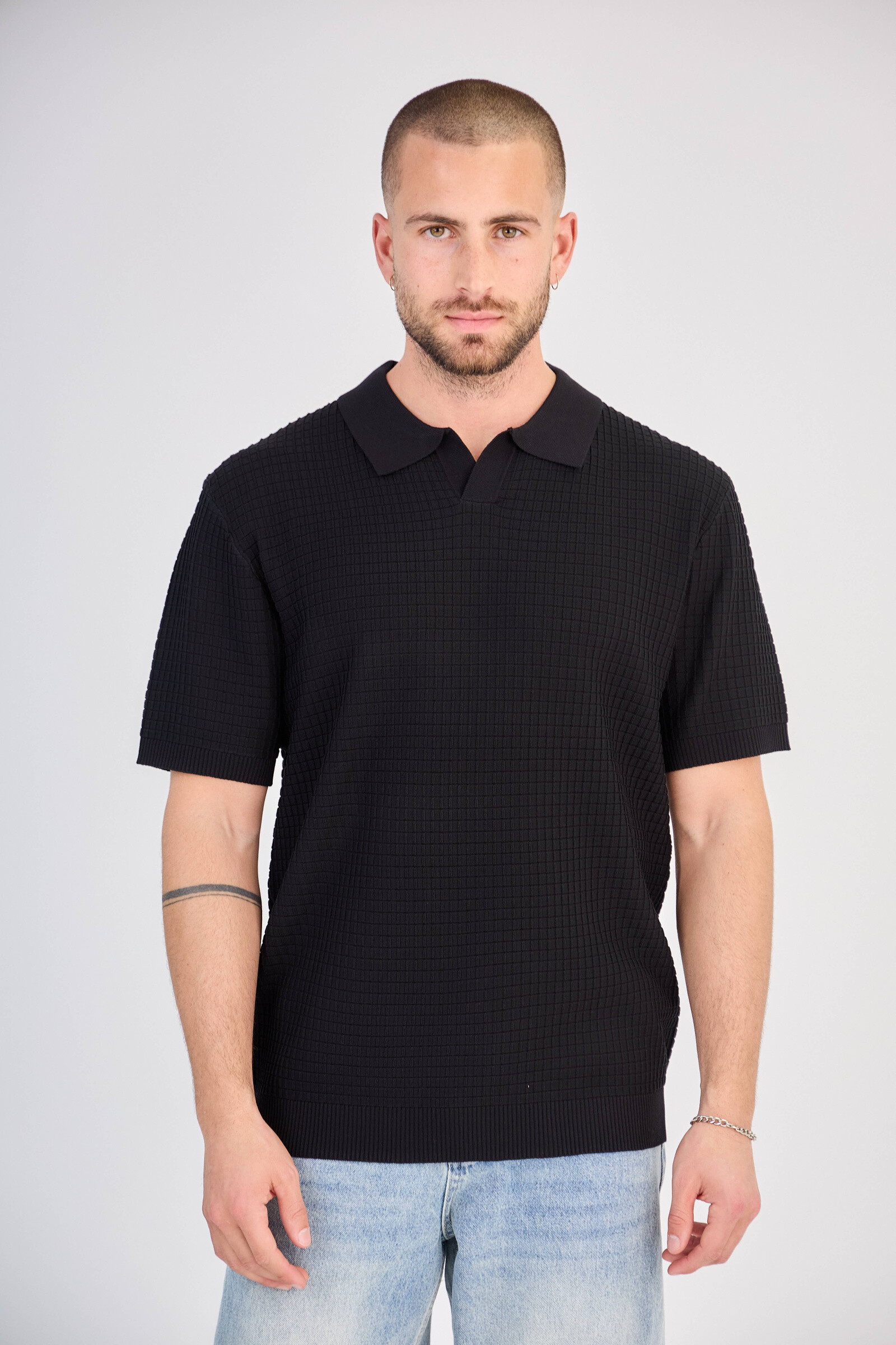 Grossiste TOP MONDAY - Polo texturé nid d'abeille