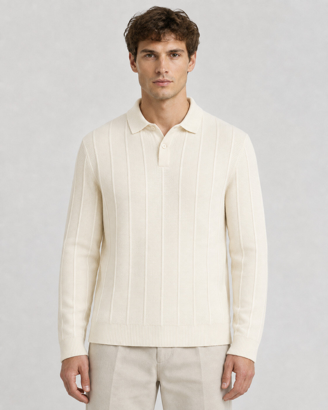 Grossiste TOP MONDAY - Polo en maille côtelée à manches longues