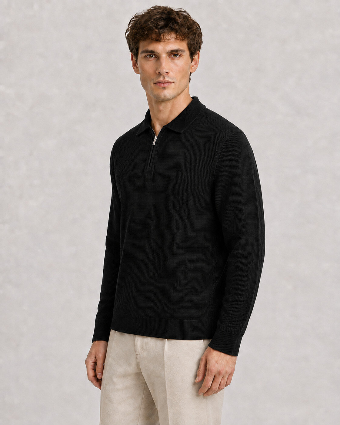 Grossiste TOP MONDAY - Polo Zippé Côtelé