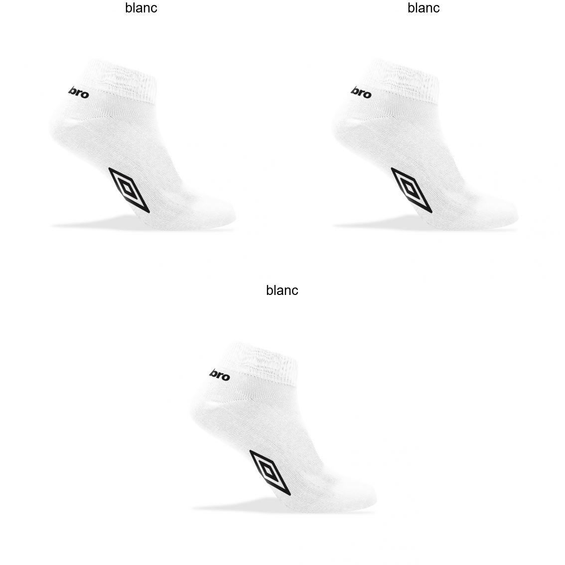 Großhändler UMBRO - 3er-Pack weiße Quarter-Crew-Socken UMBRO