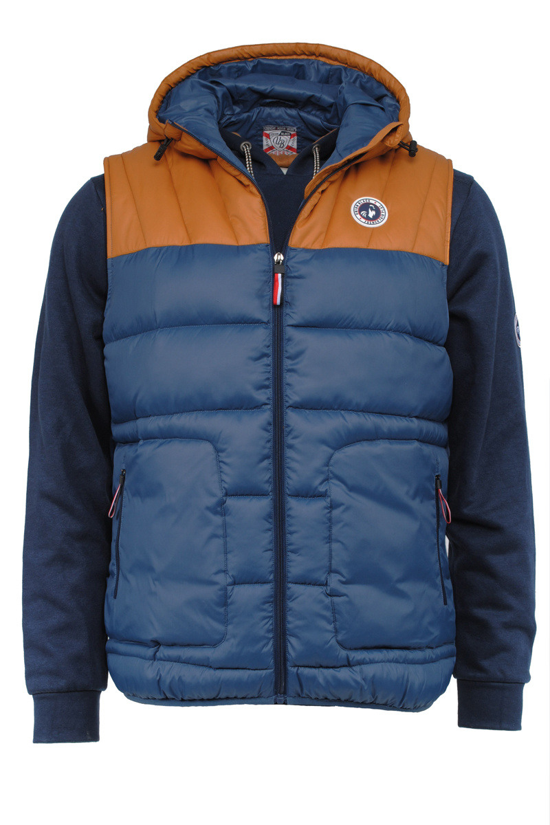 Wholesaler UNION BLACK - Two-tone SLEEVELESS Down Jacket