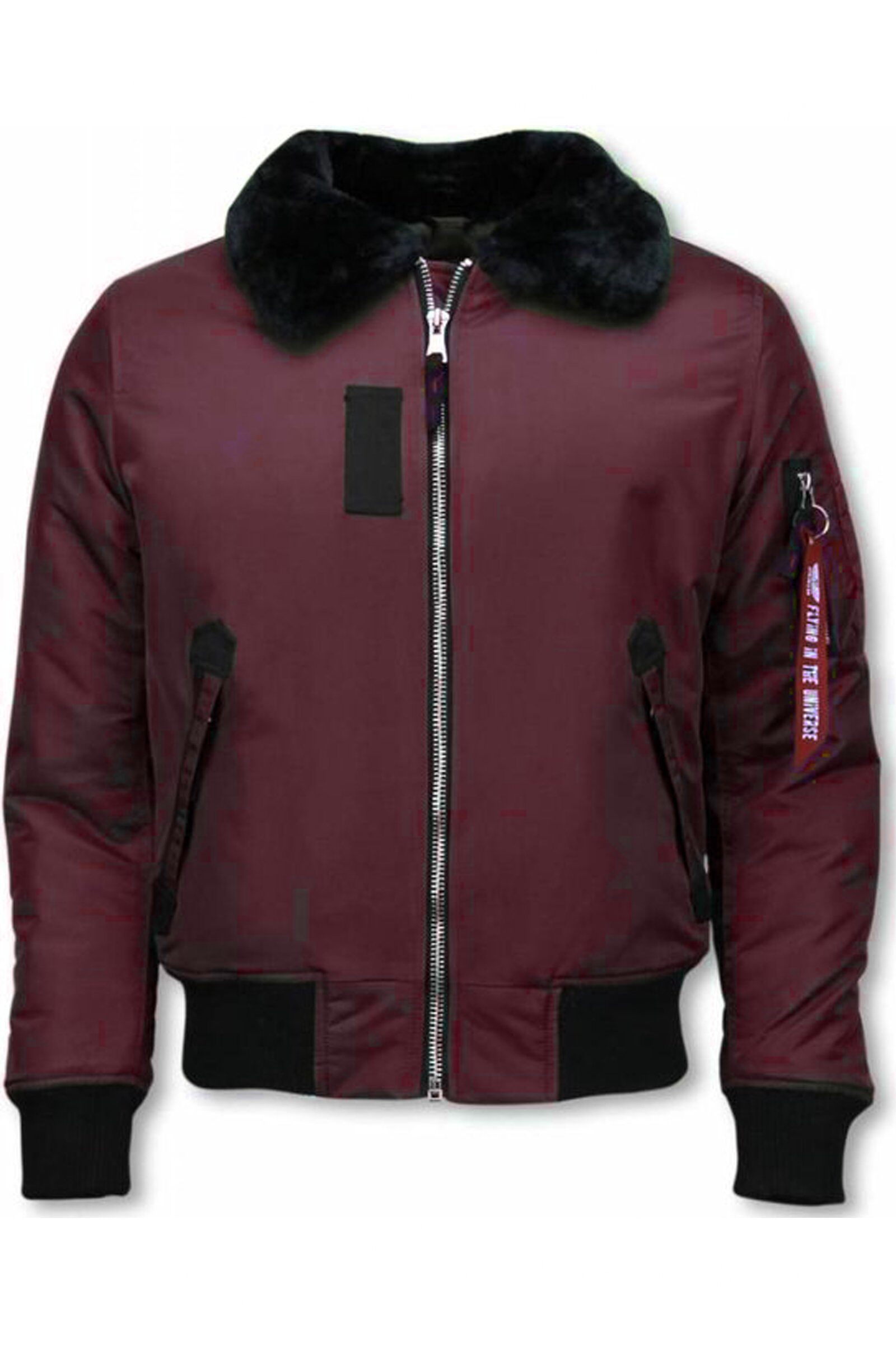 Grossiste Unitif - Bombers synthétique teddy bordeaux prune avec fourrure