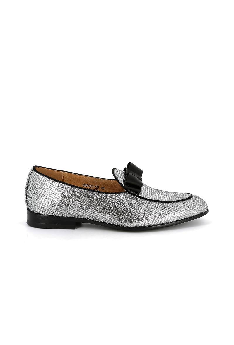 Wholesaler UOMO design - Shiny/sequin men's slip-on with bow tie accessory