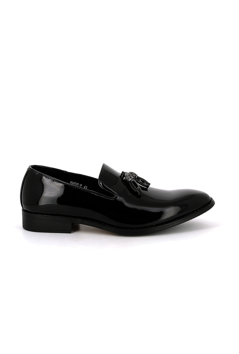 Grossiste UOMO design - Mocassin Homme - Noir vernis