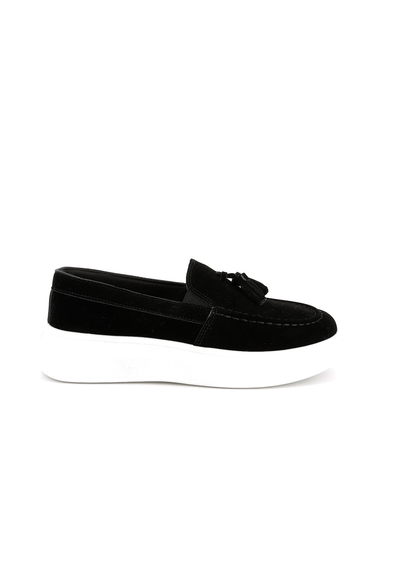 Grossiste UOMO design - Slip-on Homme Pompon - Noir suédine