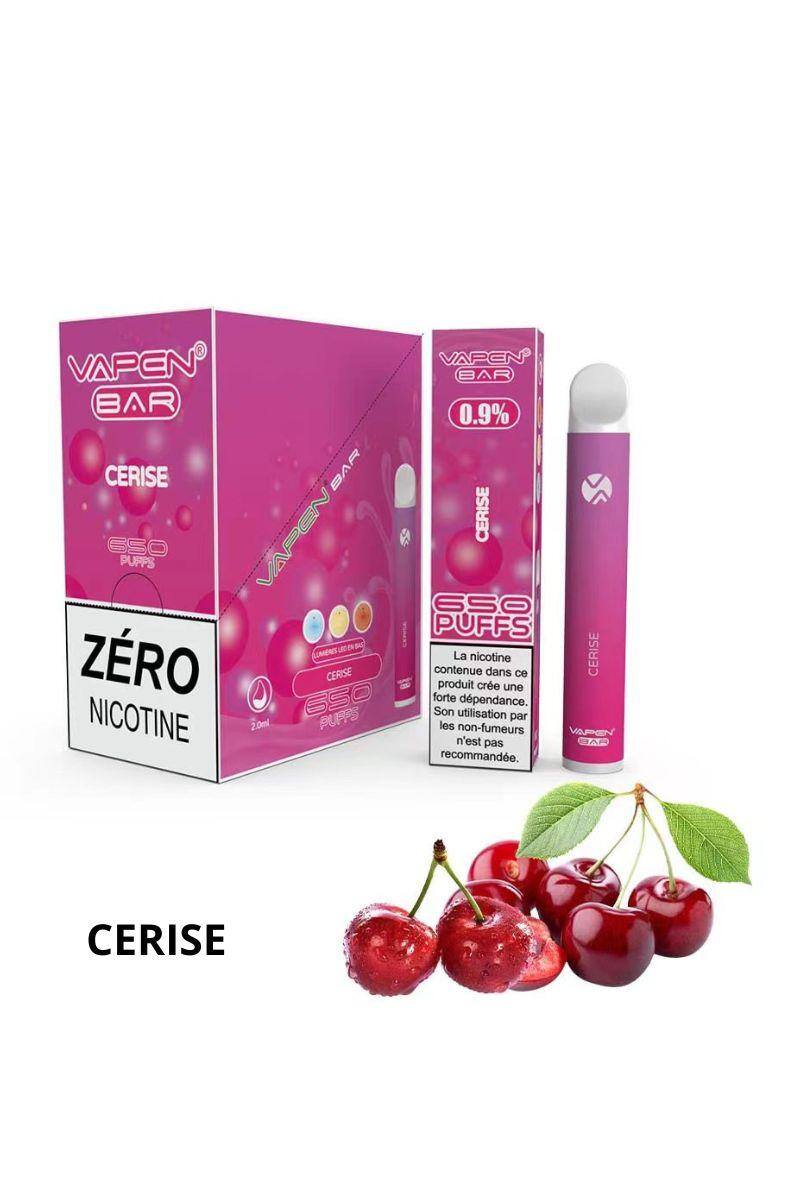 Grossiste VAPEN - 650 PUFF 0% NICOTINE CERISE