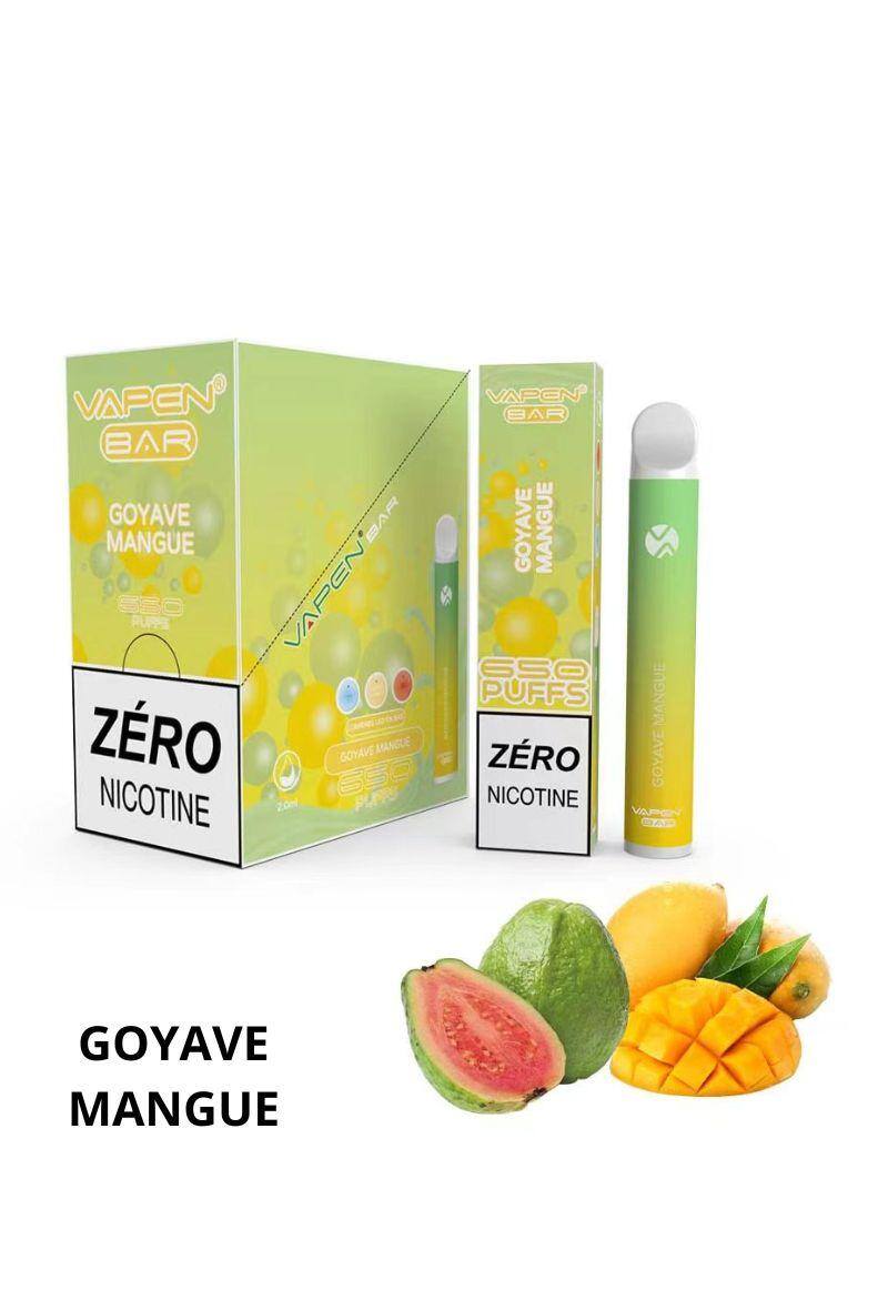 Grossiste VAPEN - 650 PUFF 0% NICOTINE GOYAVE MANGUE