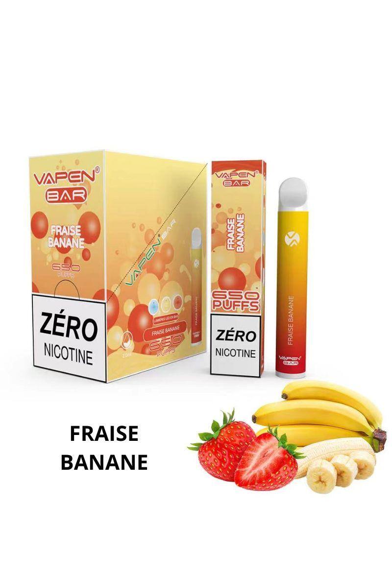 Grossiste VAPEN - 650 PUFF 0% NICOTINE FRAISE BANANE