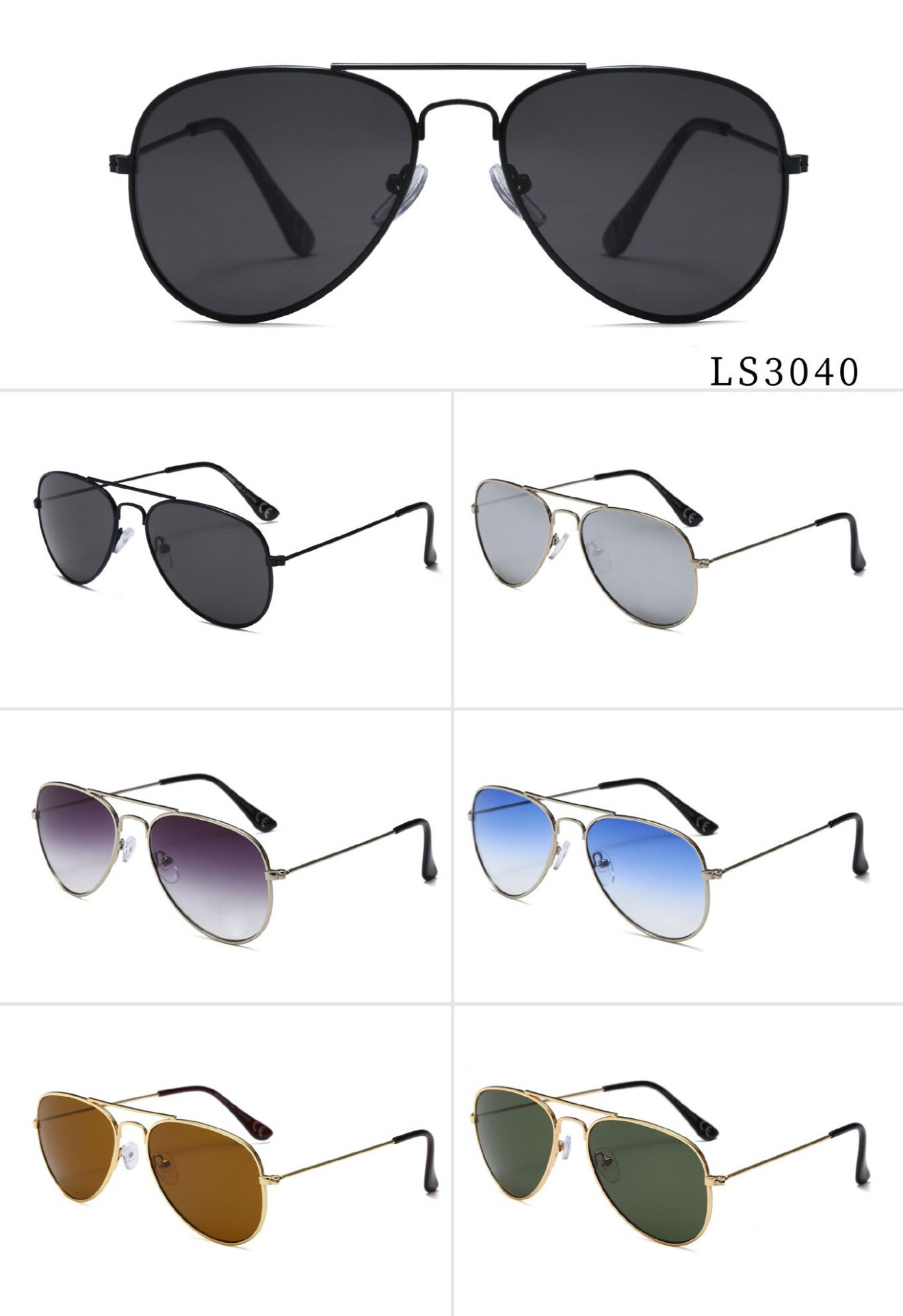 Großhändler Victoria EL - Farbige Pilotensonnenbrille für Damen und Herren