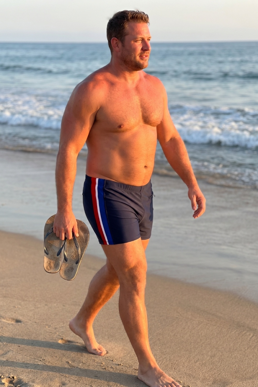 Großhändler Vidoya Swimwear - Kurze Herren-Badehose – dreifarbiger Streifen