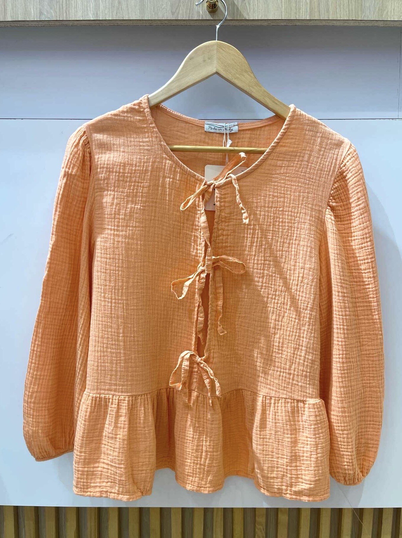 Wholesaler VIVICHY - Blouse With 3 Bows In Cotton Gauze