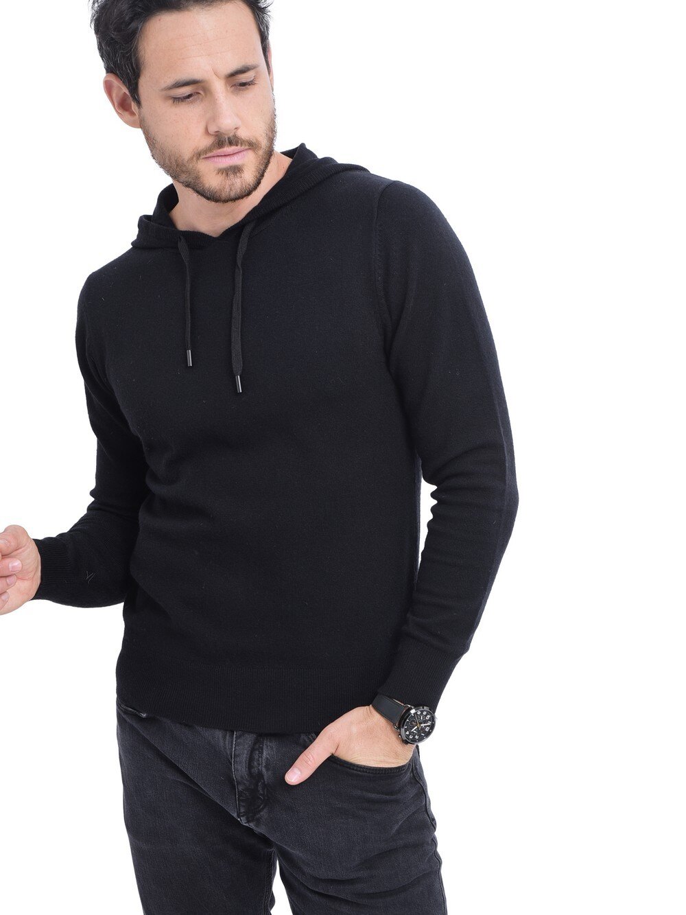 Grossiste William de Faye - Pull à capuche avec embouts de cordon, manches longues, 2 fils
