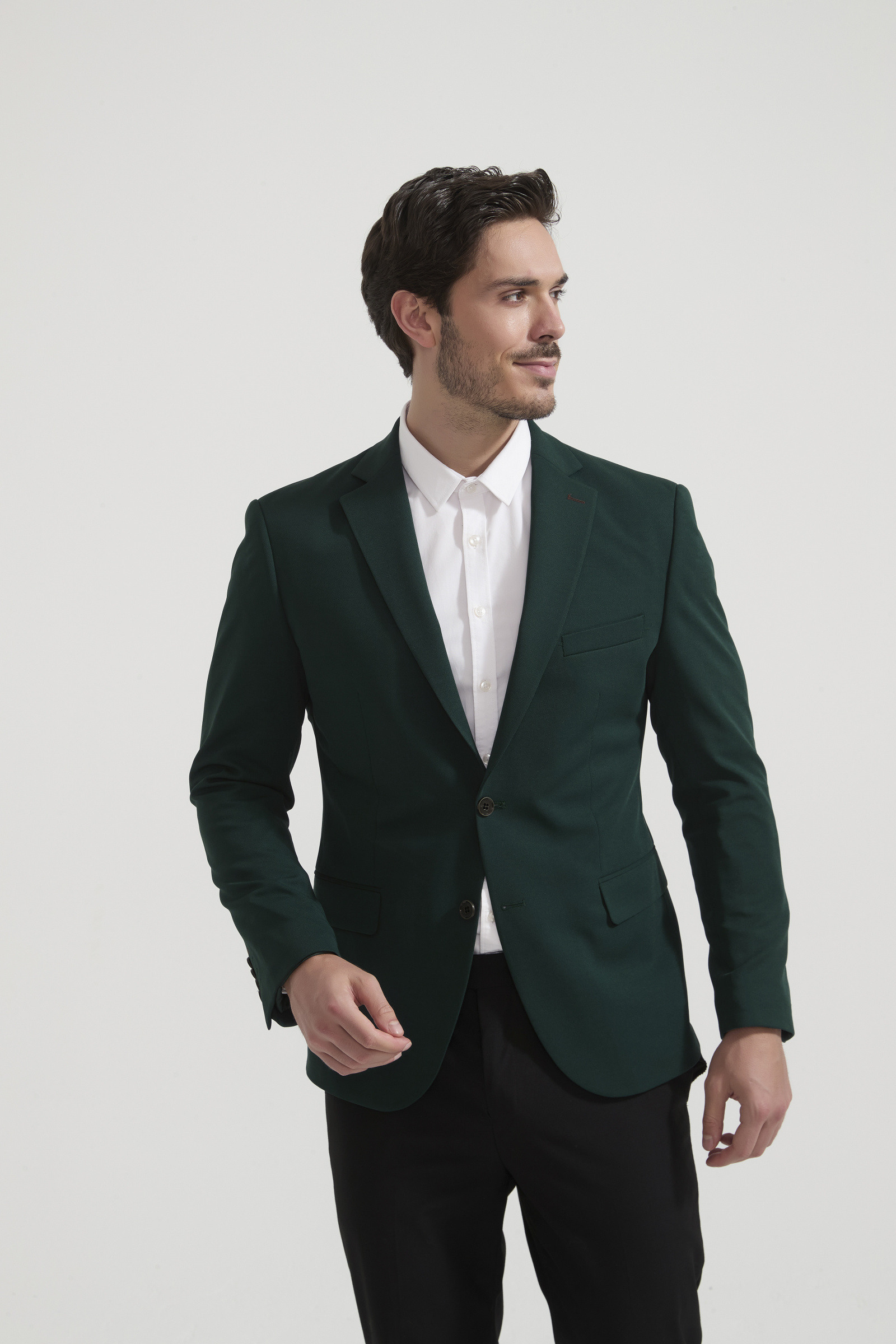 Grossiste Yves Enzo Paris - Blazer piqué - Vert foncé
