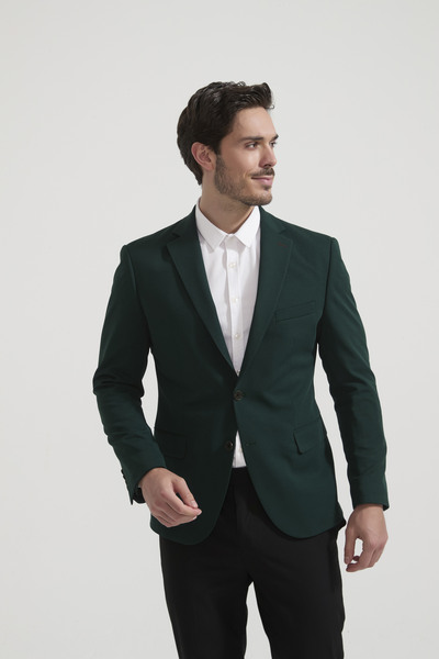 Wholesaler Yves Enzo Paris - Piqué Blazer - Dark Green Wholesaler Yves Enzo Paris - Piqué Blazer - Dark Green