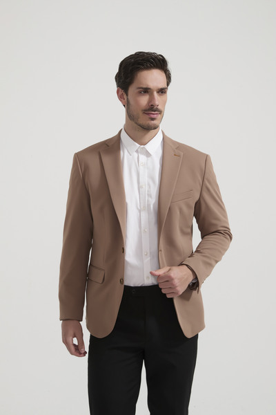 Wholesaler Yves Enzo Paris - Piqué Blazer - Sand Wholesaler Yves Enzo Paris - Piqué Blazer - Sand