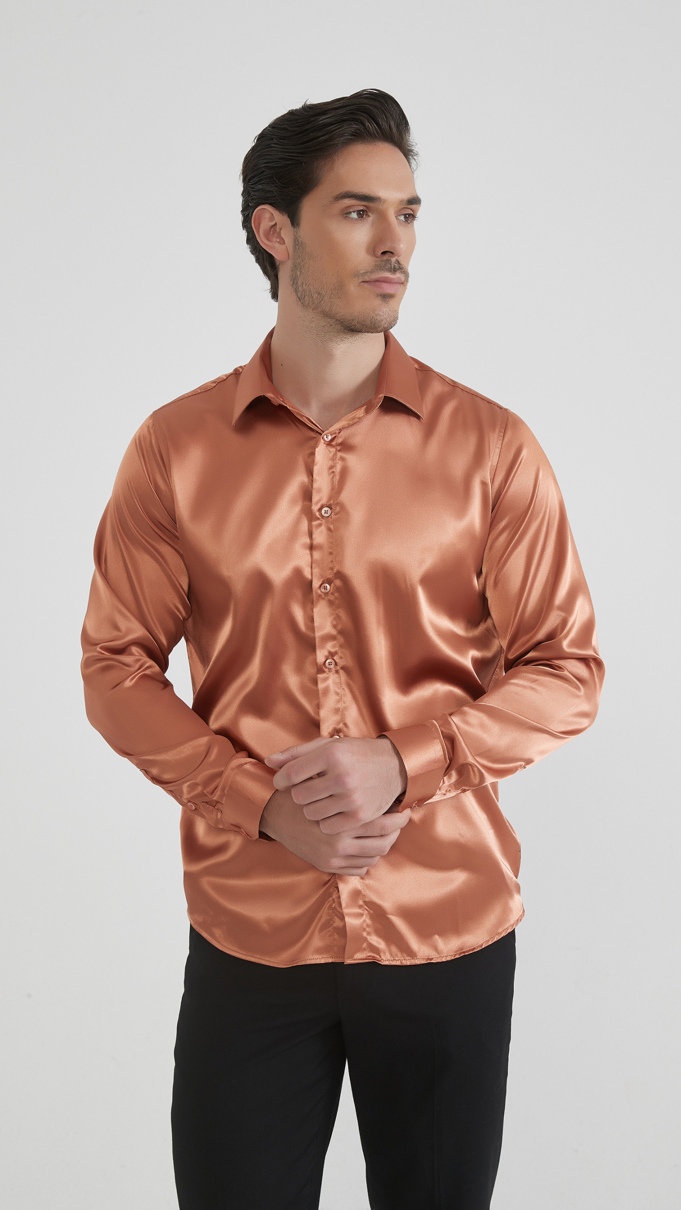 Wholesaler Yves Enzo Paris - Stretch satin shirt