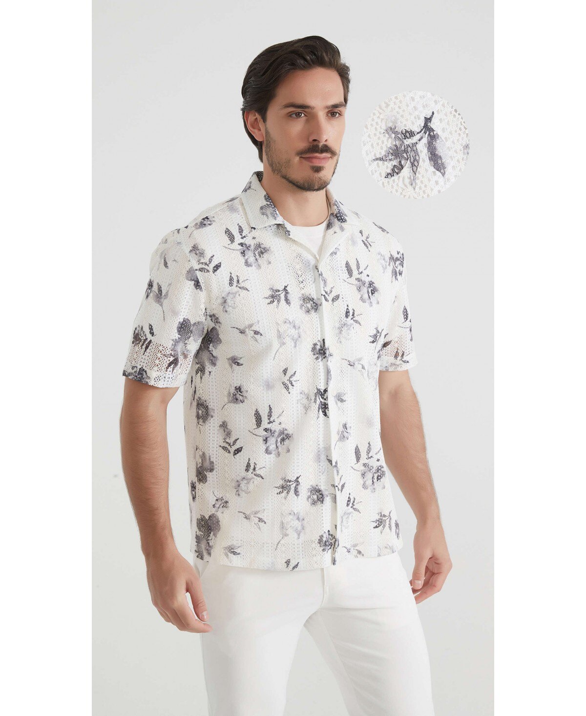 Mayorista Yves Enzo Paris - Camisa de crochet mezcla de algodón