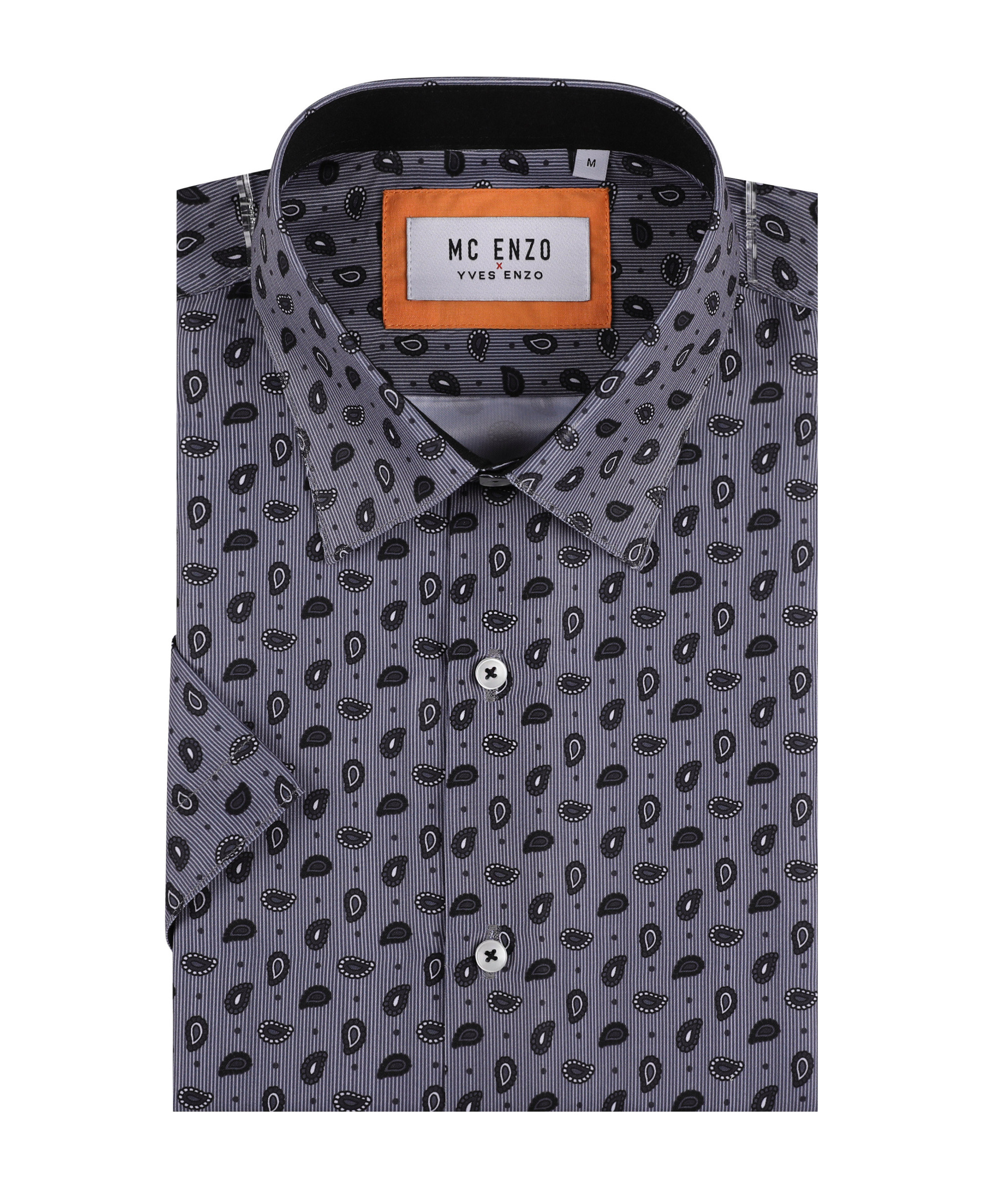 Wholesaler Yves Enzo Paris - Comfort fit patterned short-sleeve shirt