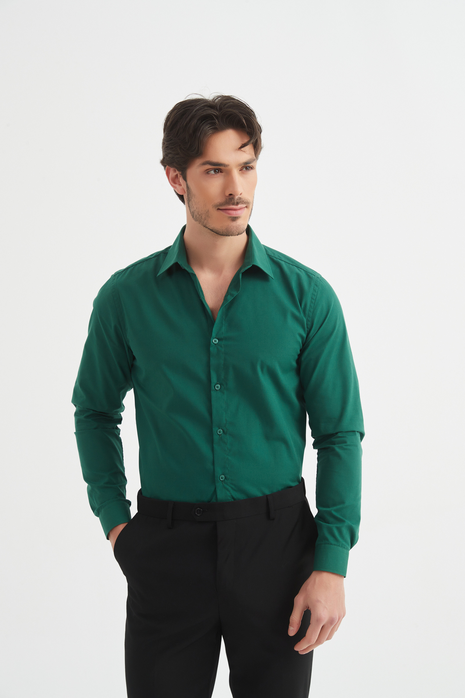 Mayorista Yves Enzo Paris - Camisa lisa corte slim