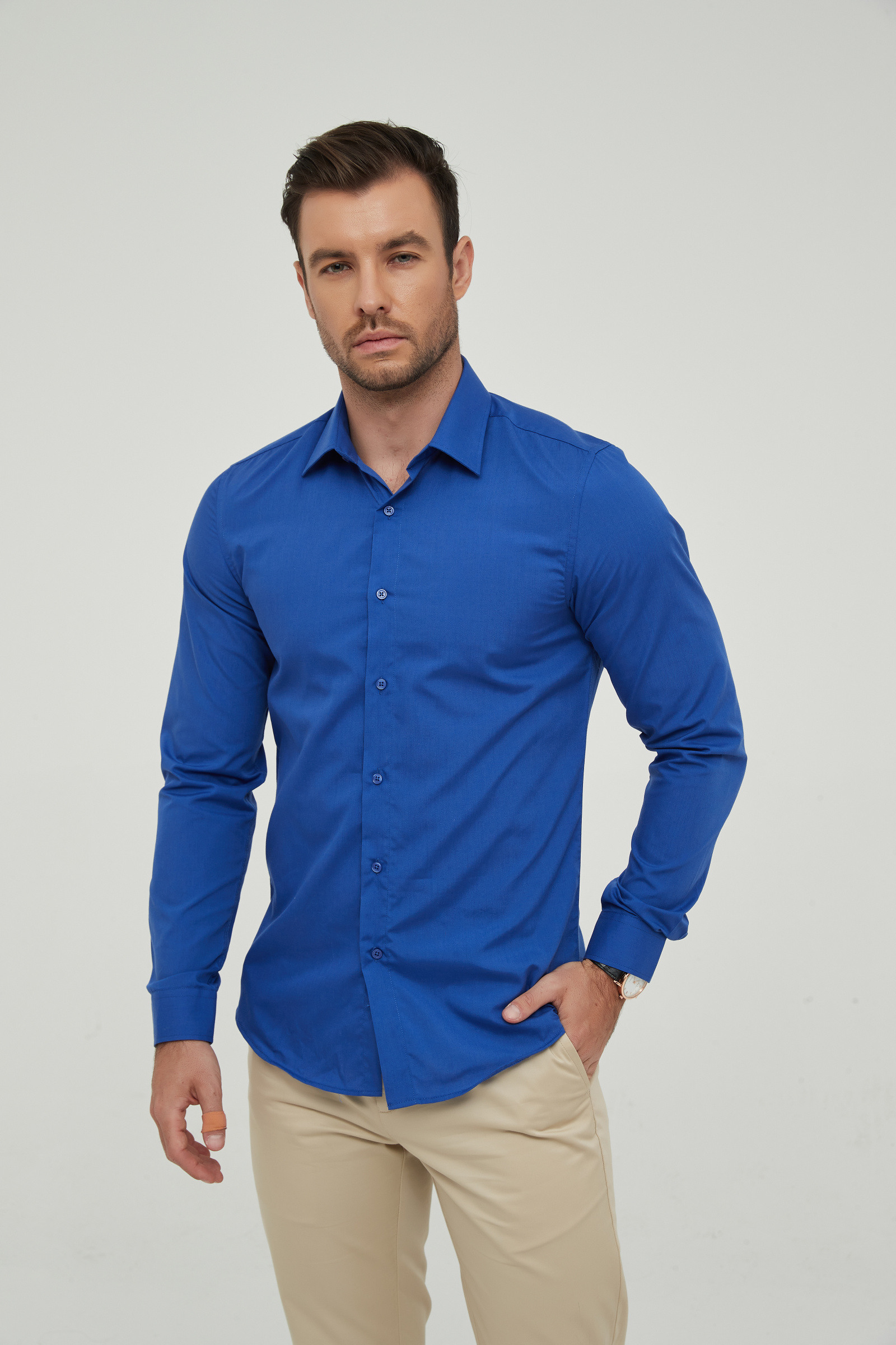 Mayorista Yves Enzo Paris - Camisa lisa corte slim