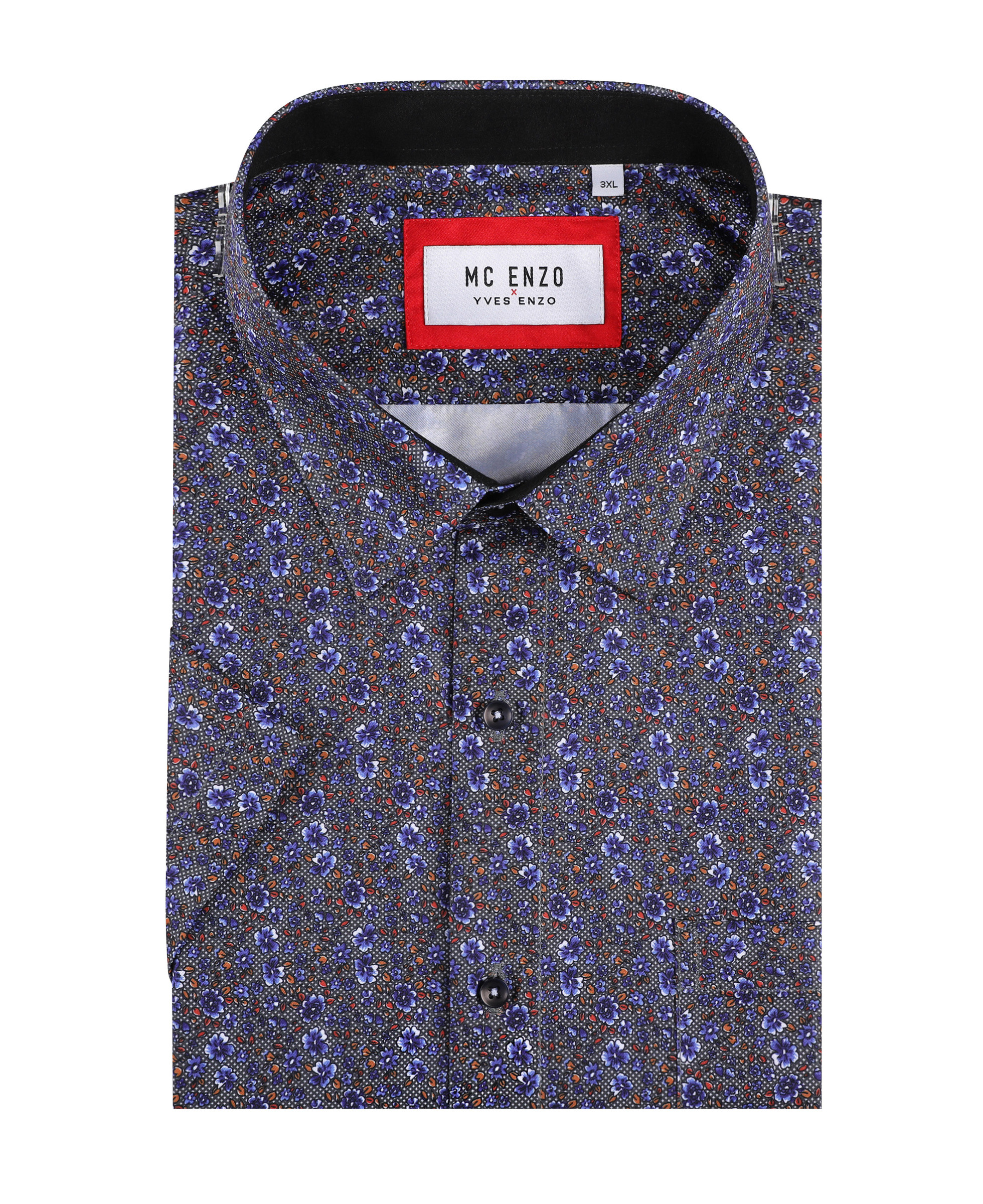 Grossista Yves Enzo Paris - Camicia a maniche corte con motivi dalla 2XL alla 5XL