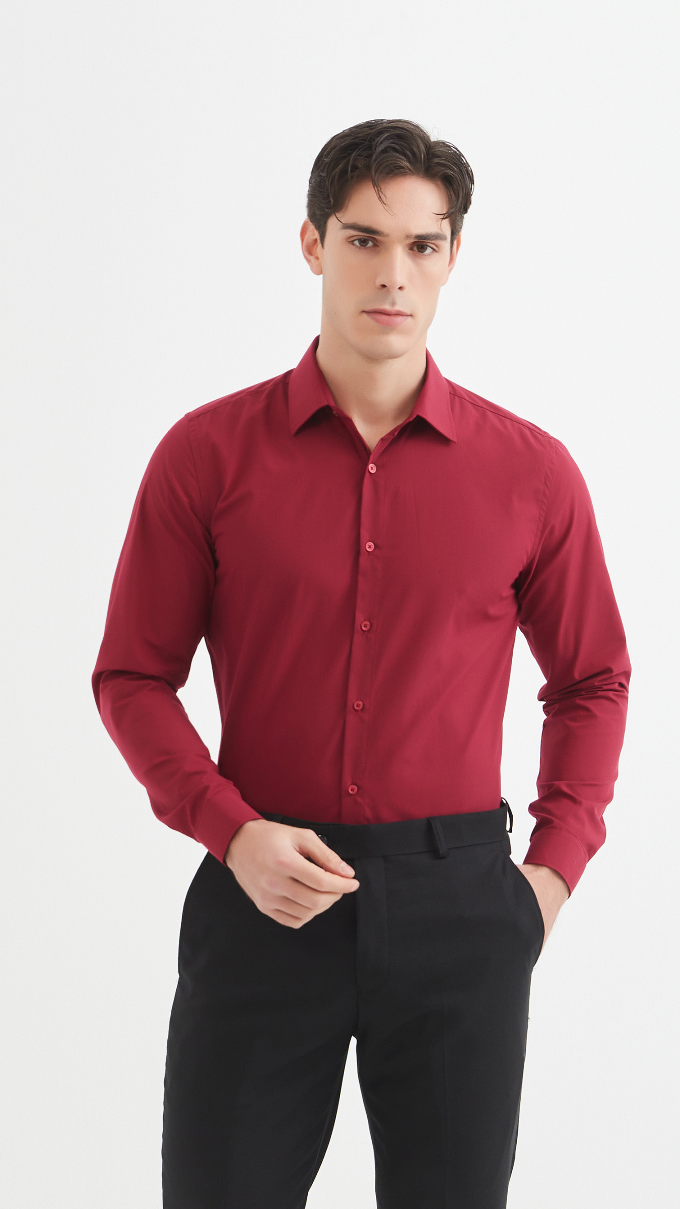 Mayorista Yves Enzo Paris - Camisa lisa corte slim