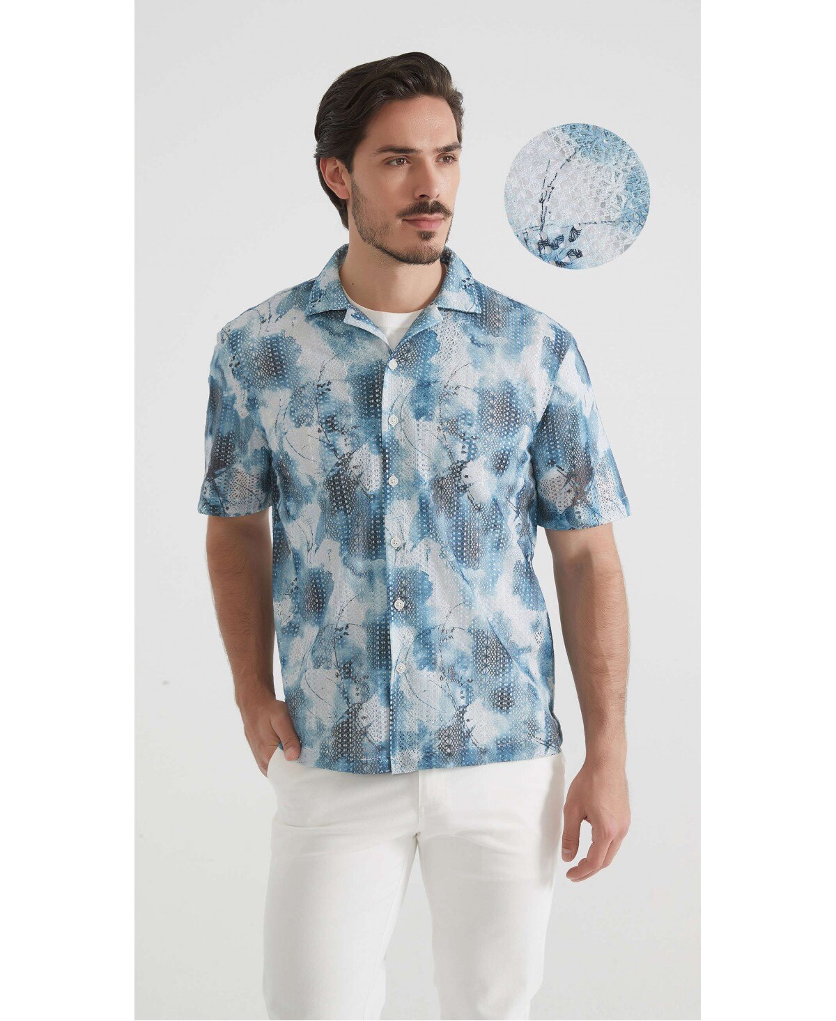 Mayorista Yves Enzo Paris - Camisa de crochet mezcla de algodón