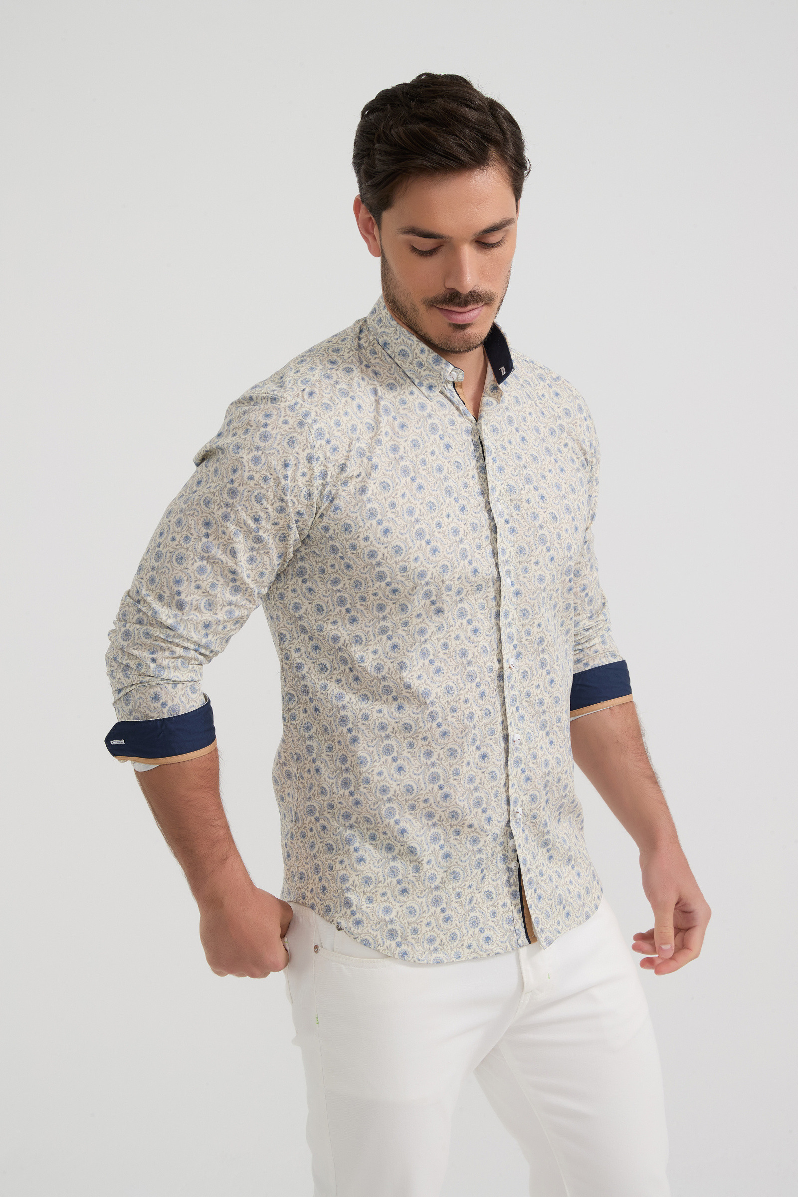 Großhändler Yves Enzo Paris - PREMIUM-Kollektion Hemd aus Stretch-Baumwolle