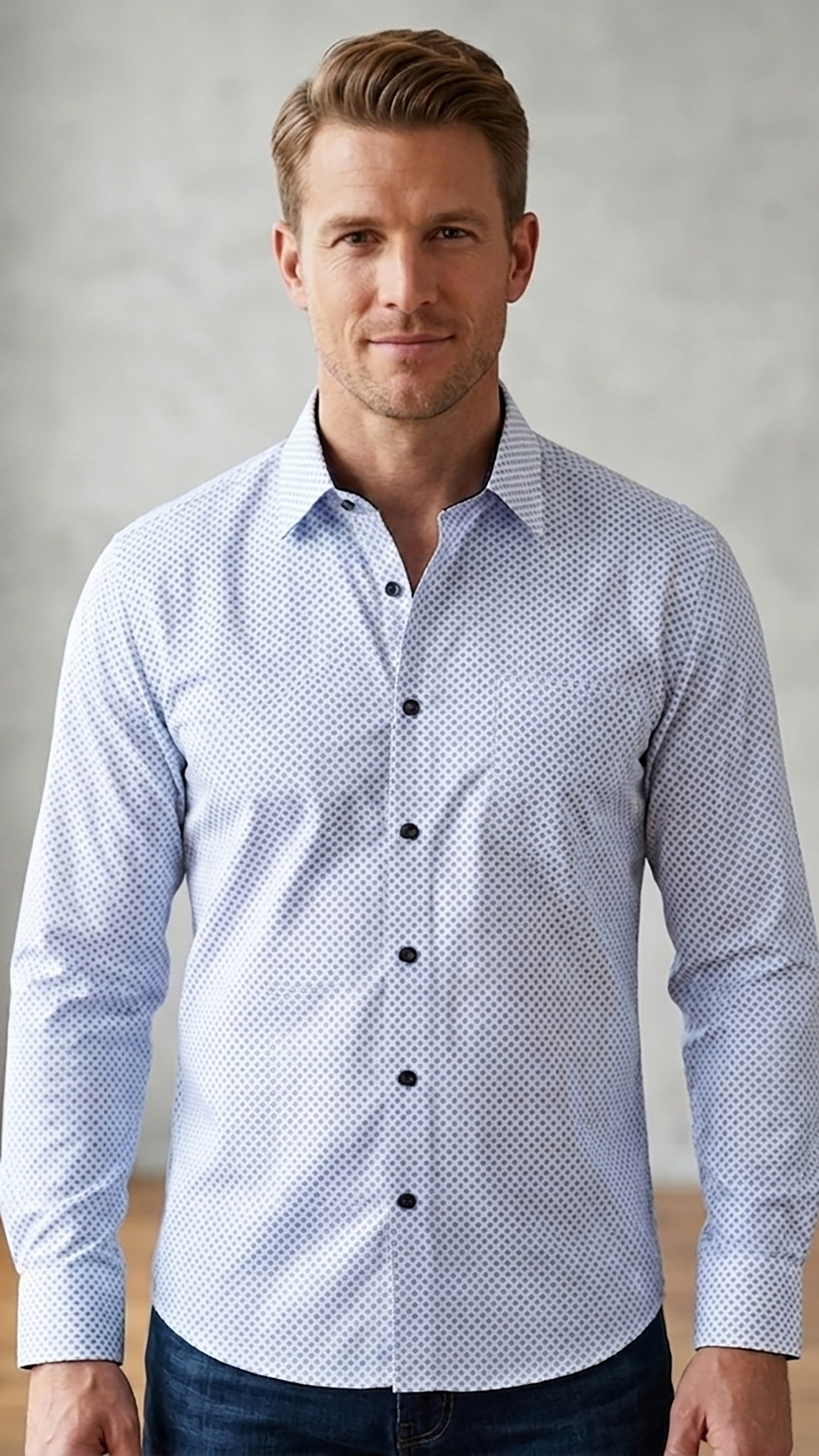 Grossiste Yves Enzo Paris - Chemise coupe droite à motifs