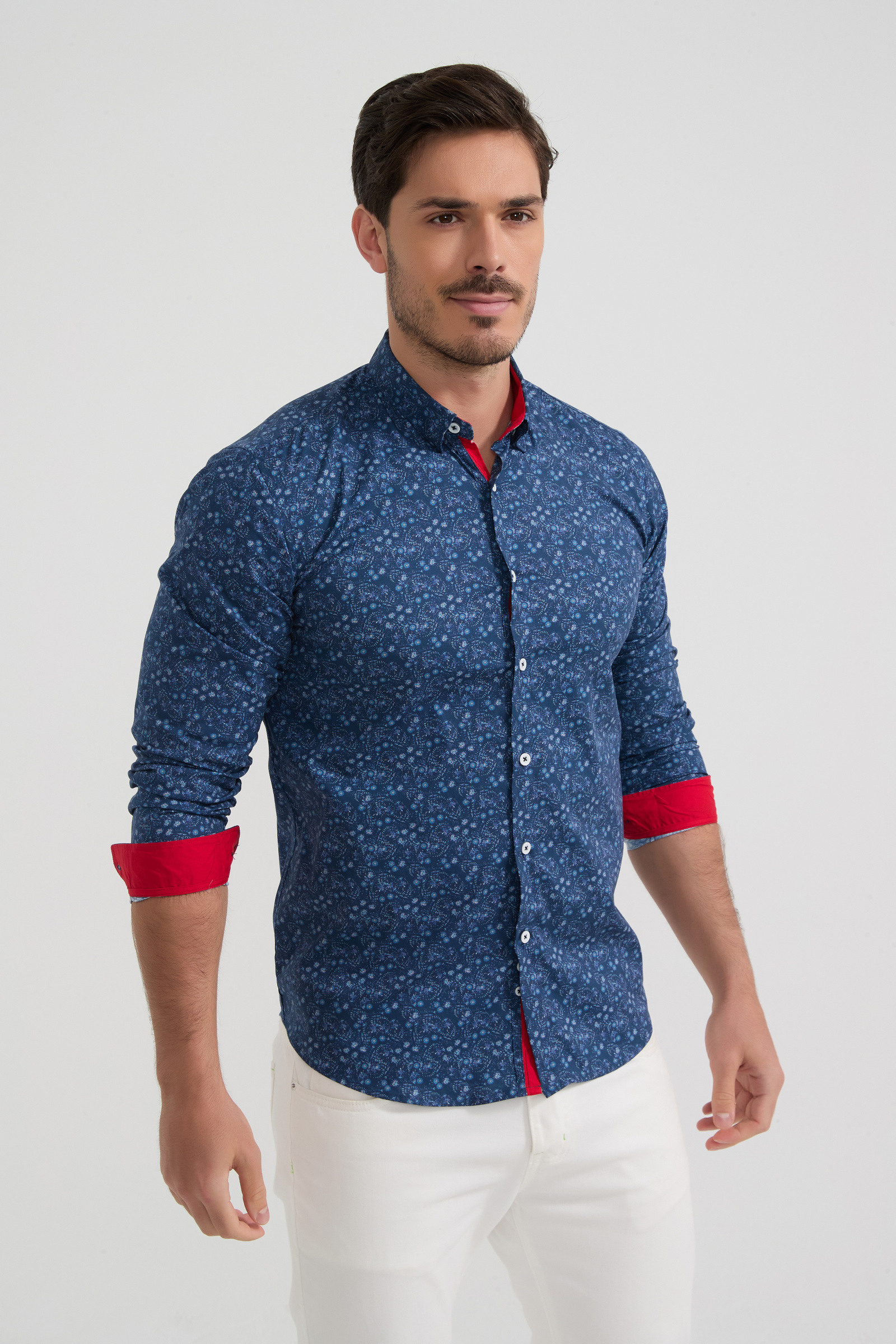 Grossista Yves Enzo Paris - Camicia in cotone elasticizzato della collezione PREMIUM
