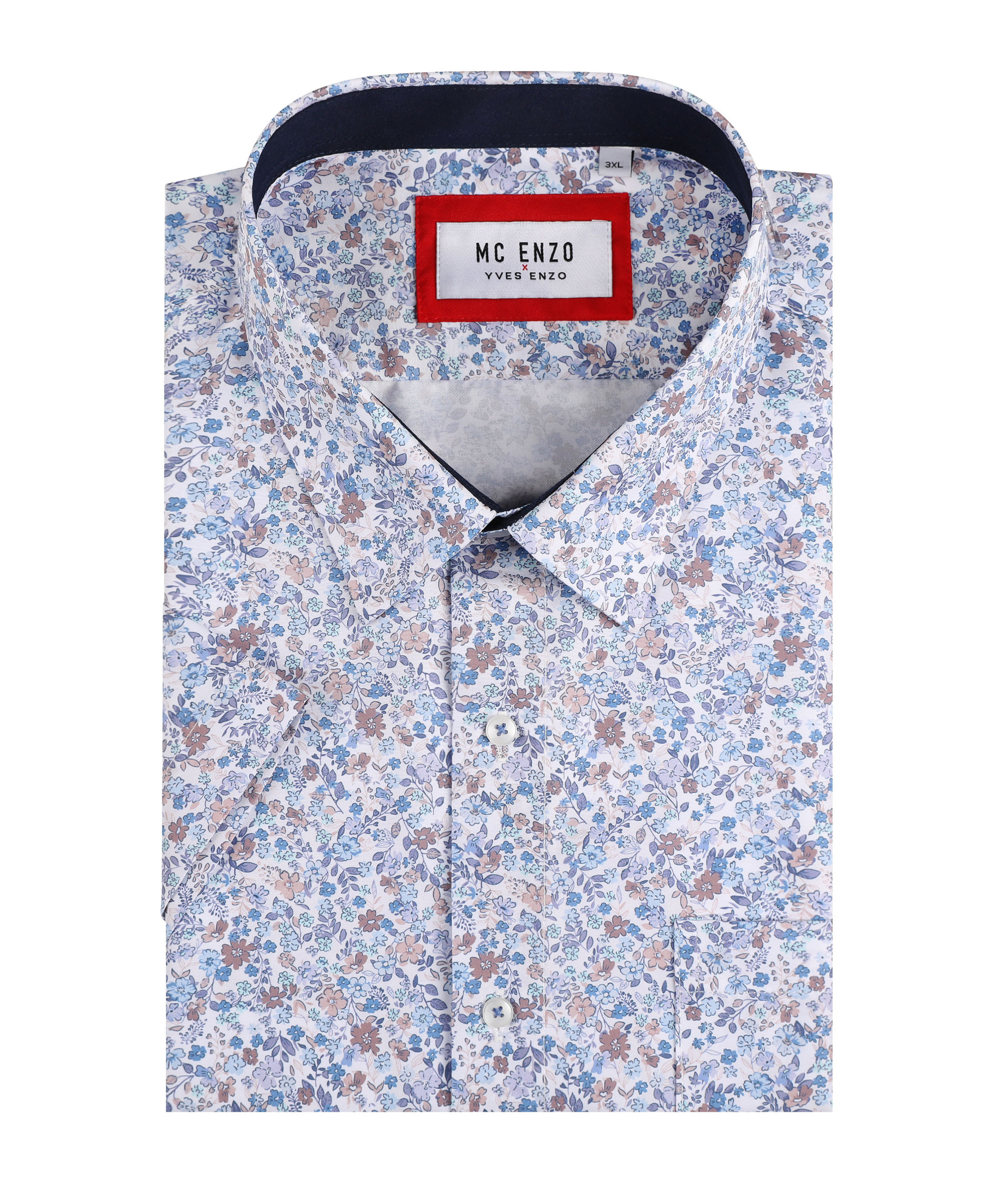 Grossista Yves Enzo Paris - Camicia a maniche corte con motivi dalla 2XL alla 5XL