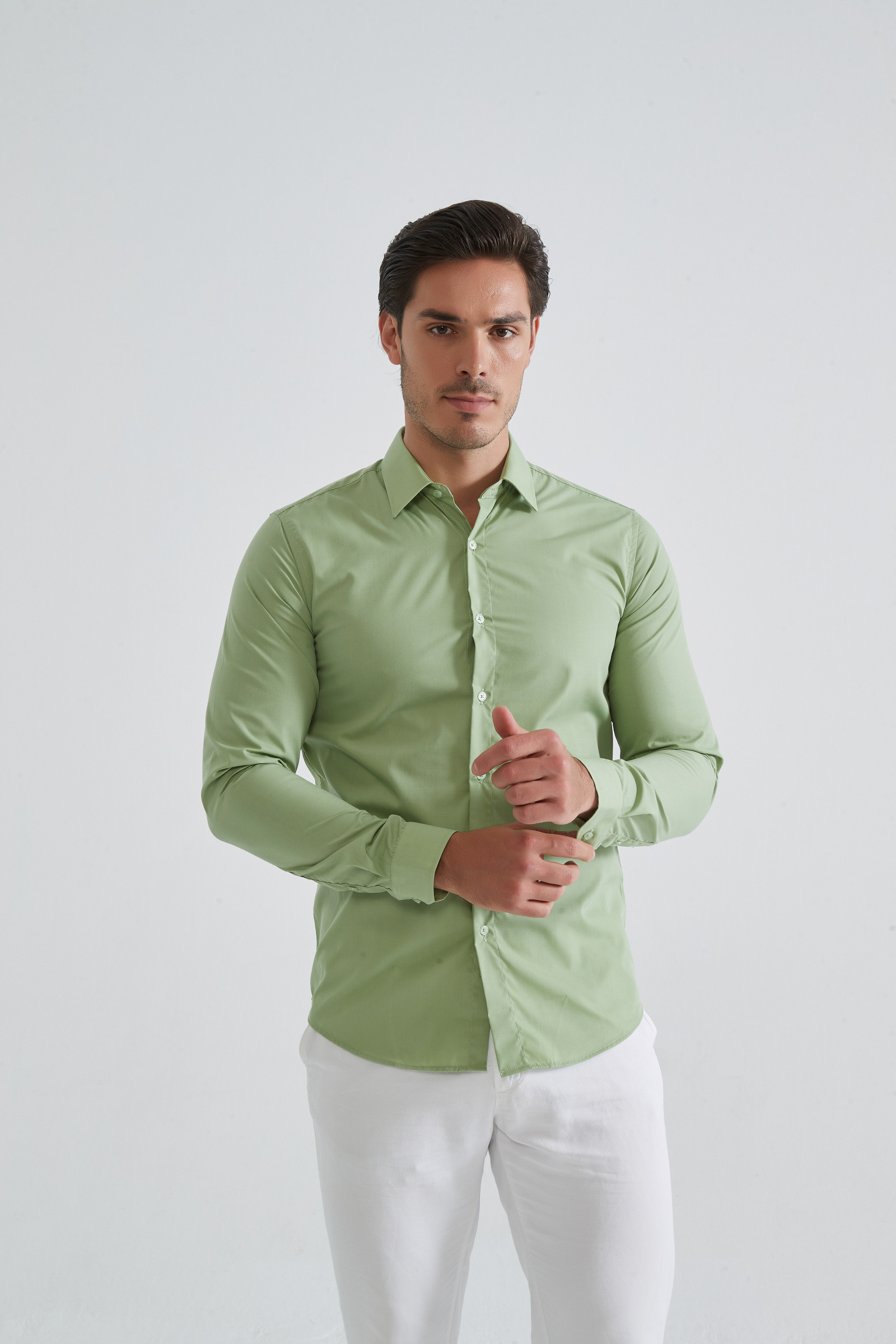 Mayorista Yves Enzo Paris - Camisa lisa corte slim