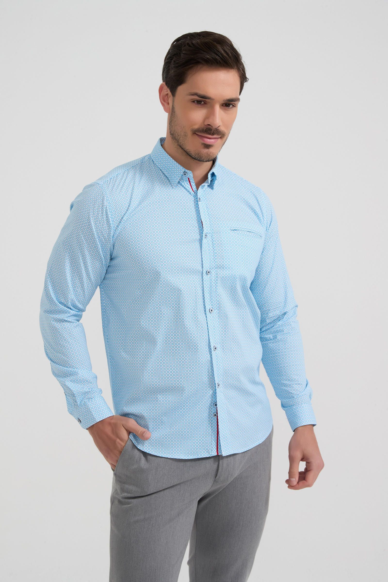 Großhändler Yves Enzo Paris - PREMIUM-Kollektion Hemd aus Stretch-Baumwolle