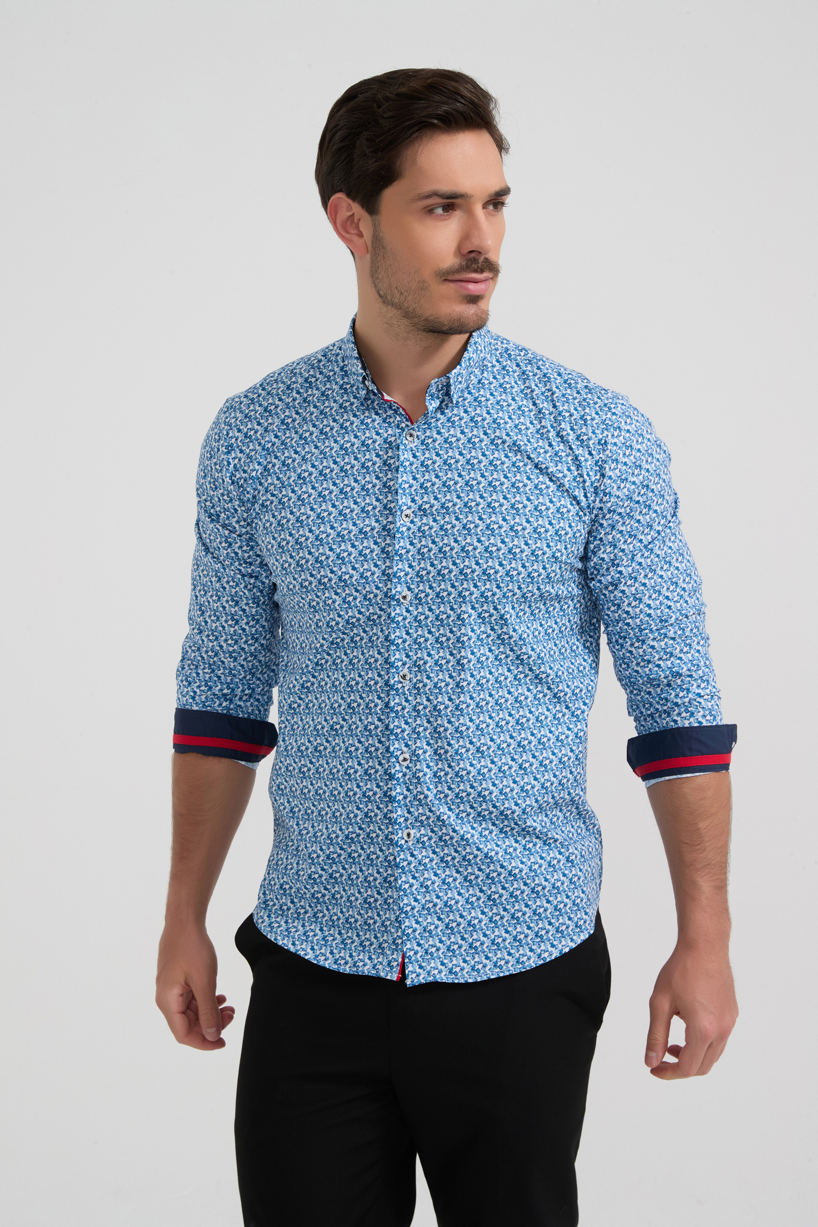 Großhändler Yves Enzo Paris - PREMIUM-Kollektion Hemd aus Stretch-Baumwolle