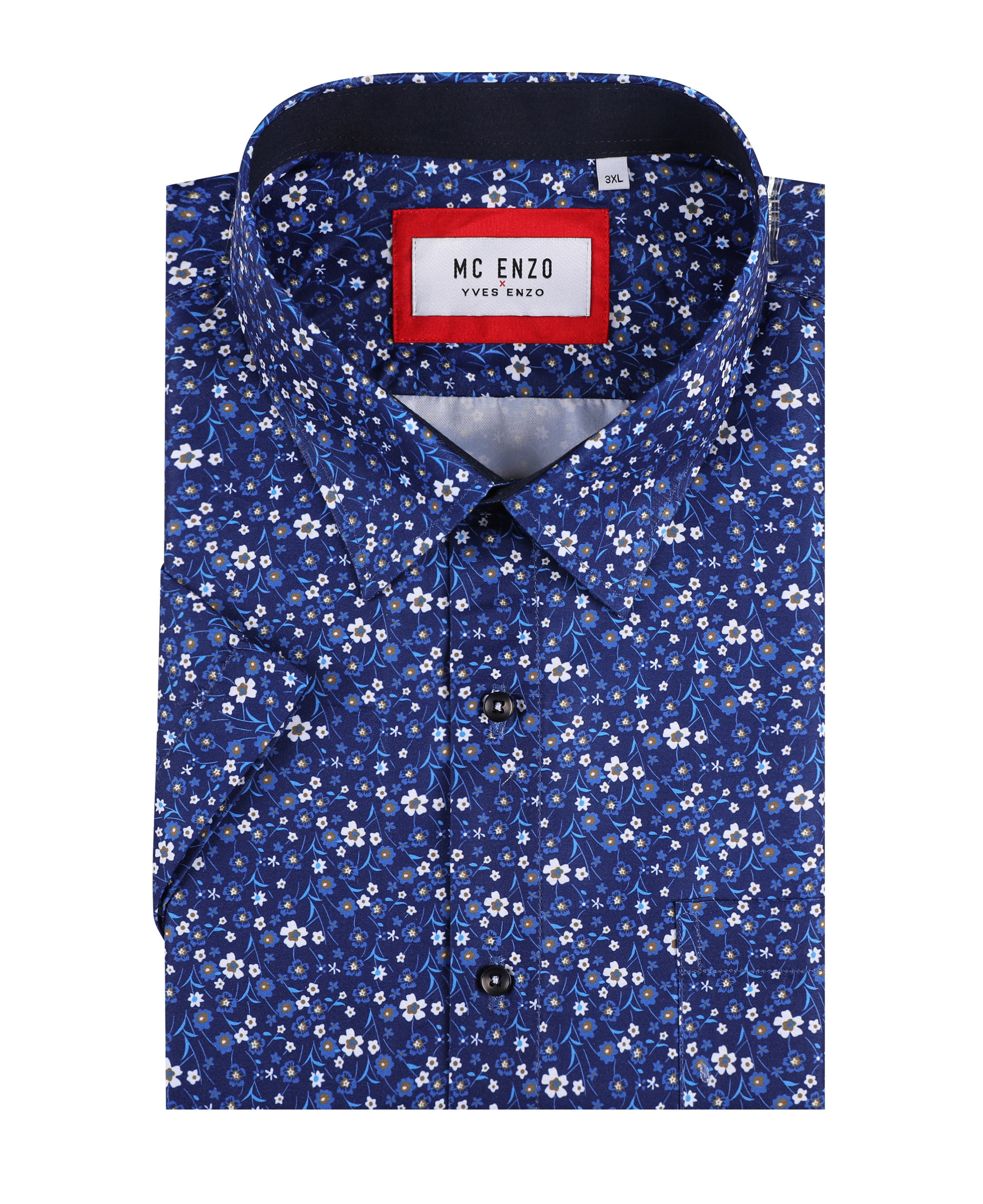 Grossista Yves Enzo Paris - Camicia a maniche corte con motivi dalla 2XL alla 5XL