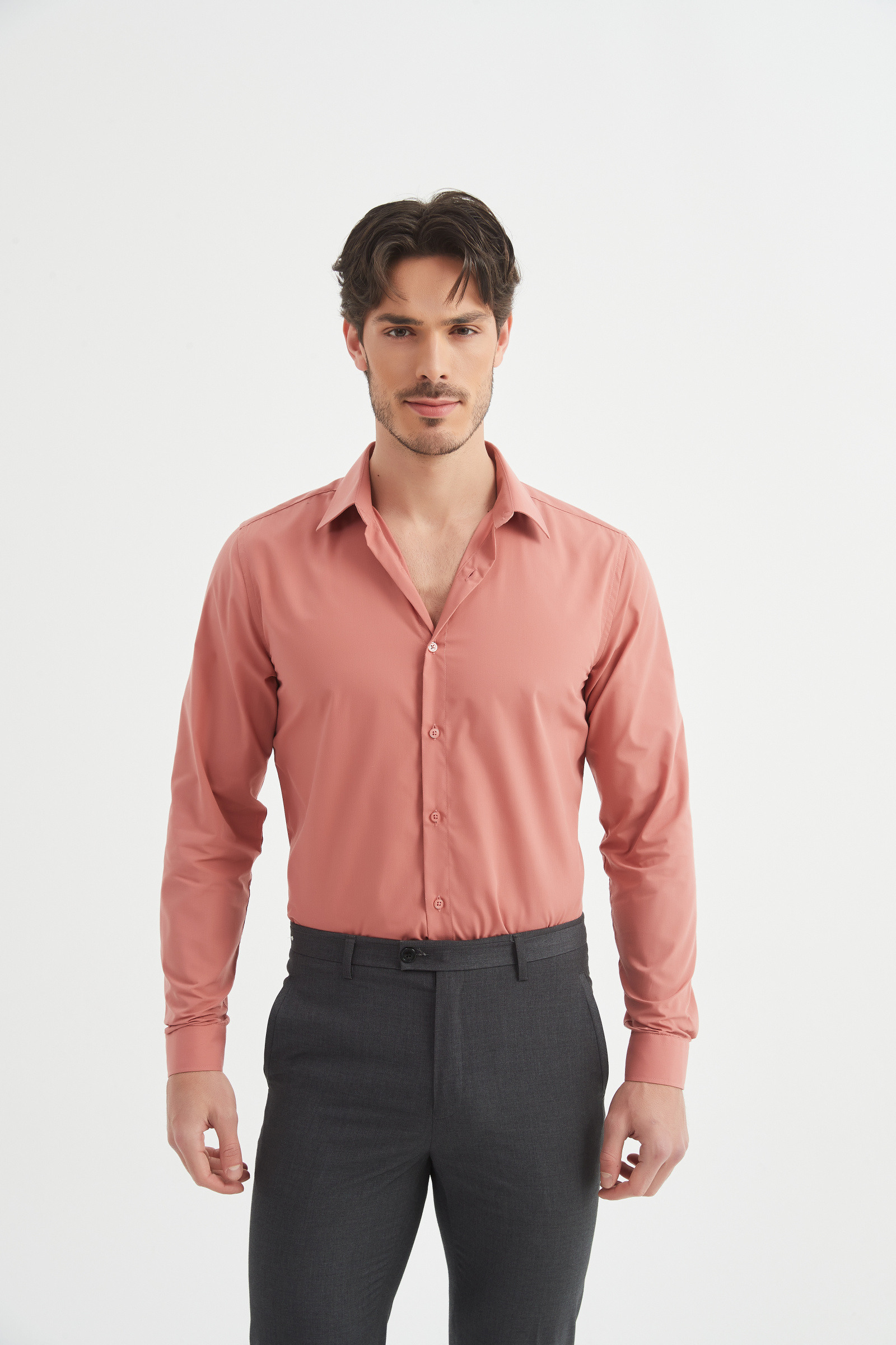 Mayorista Yves Enzo Paris - Camisa lisa corte slim