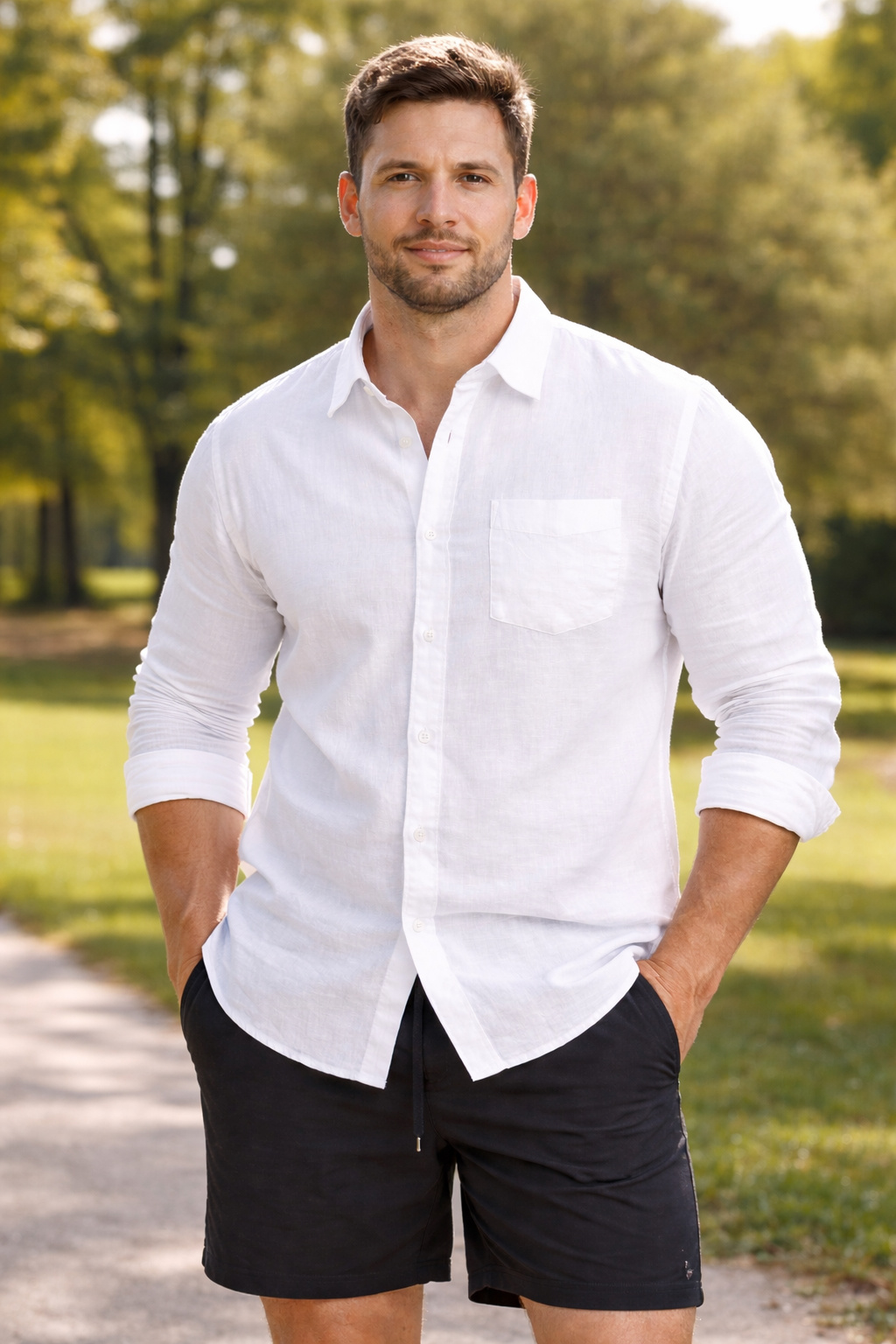 Wholesaler Yves Enzo Paris - Big size 100% linen shirt