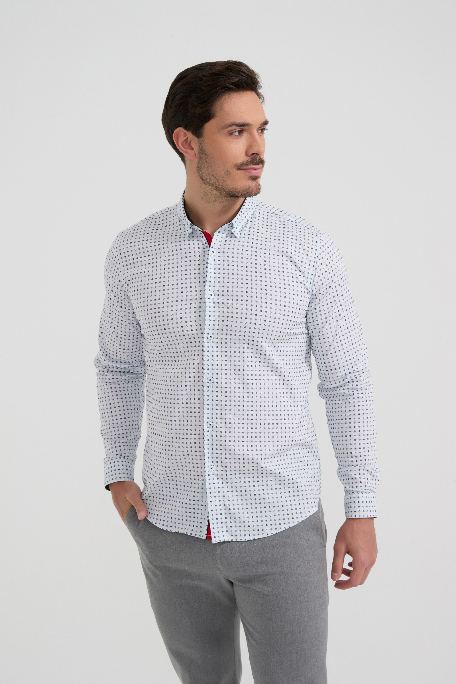 Großhändler Yves Enzo Paris - PREMIUM-Kollektion Hemd aus Stretch-Baumwolle