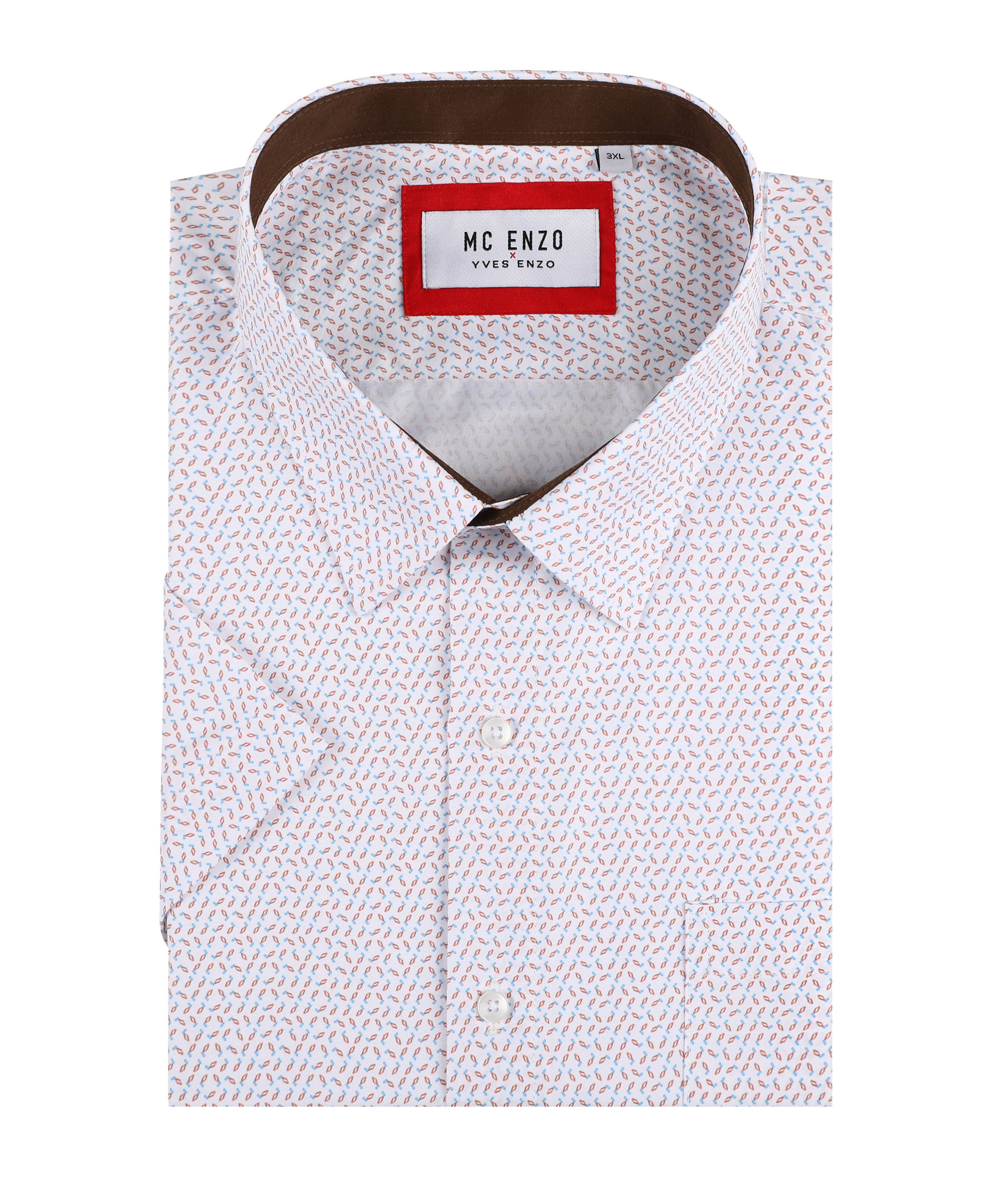 Grossista Yves Enzo Paris - Camicia a maniche corte con motivi dalla 2XL alla 5XL
