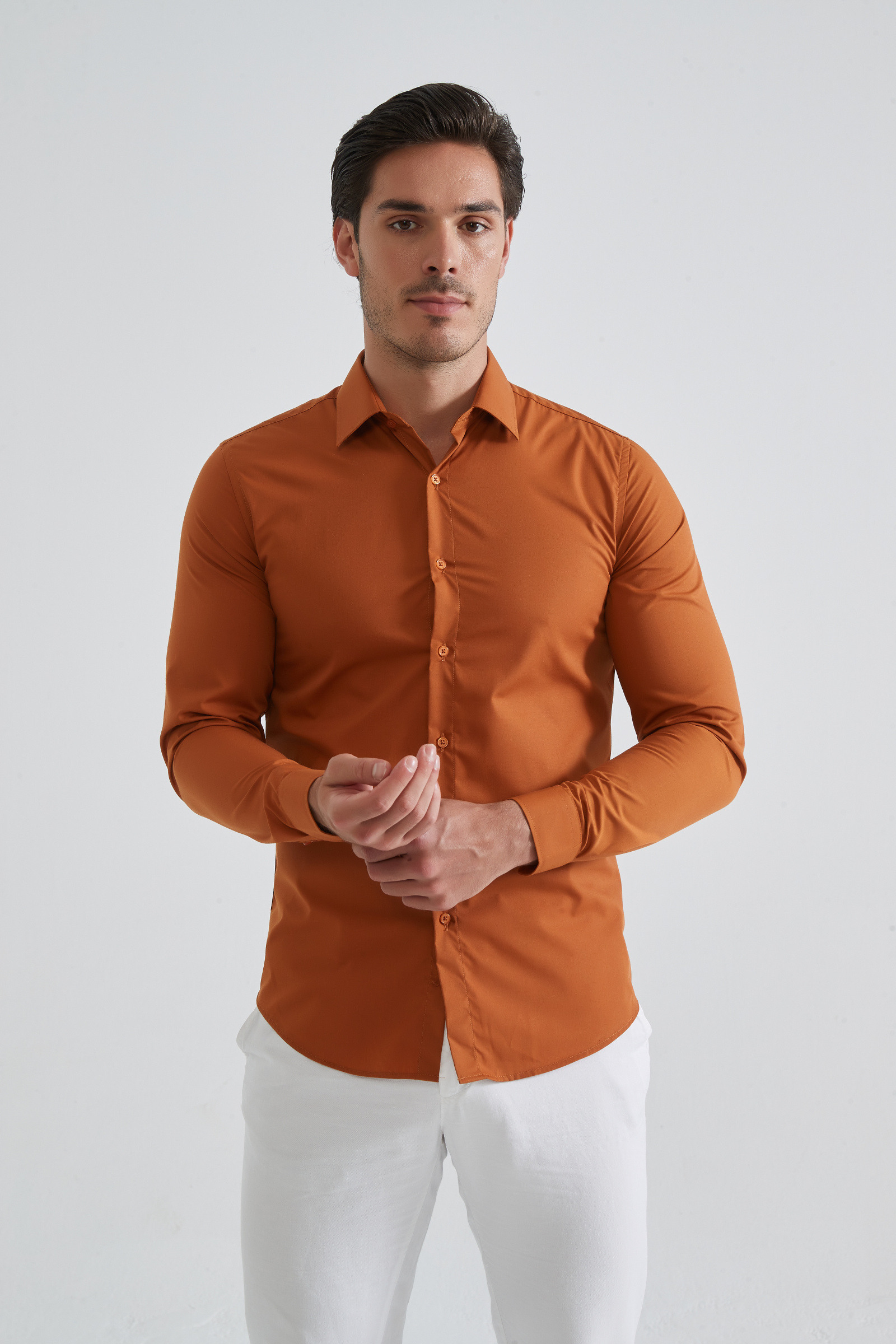 Mayorista Yves Enzo Paris - Camisa lisa corte slim