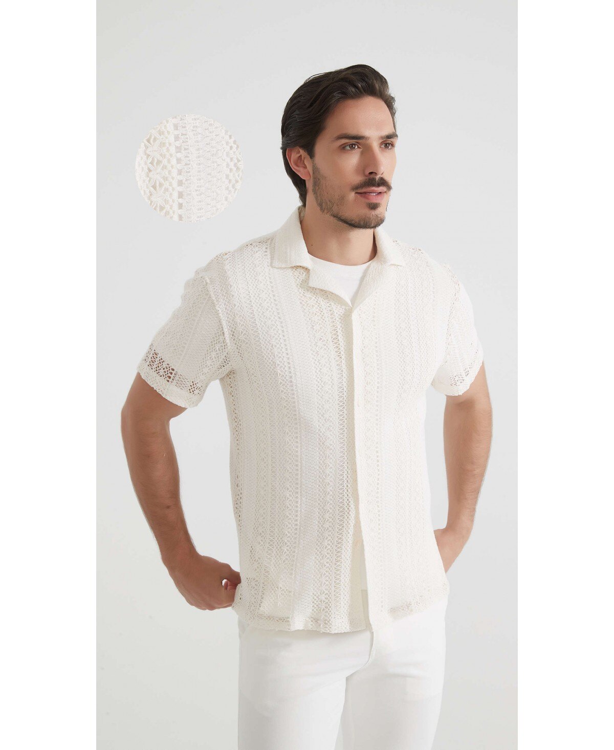 Mayorista Yves Enzo Paris - Camisa de crochet mezcla de algodón