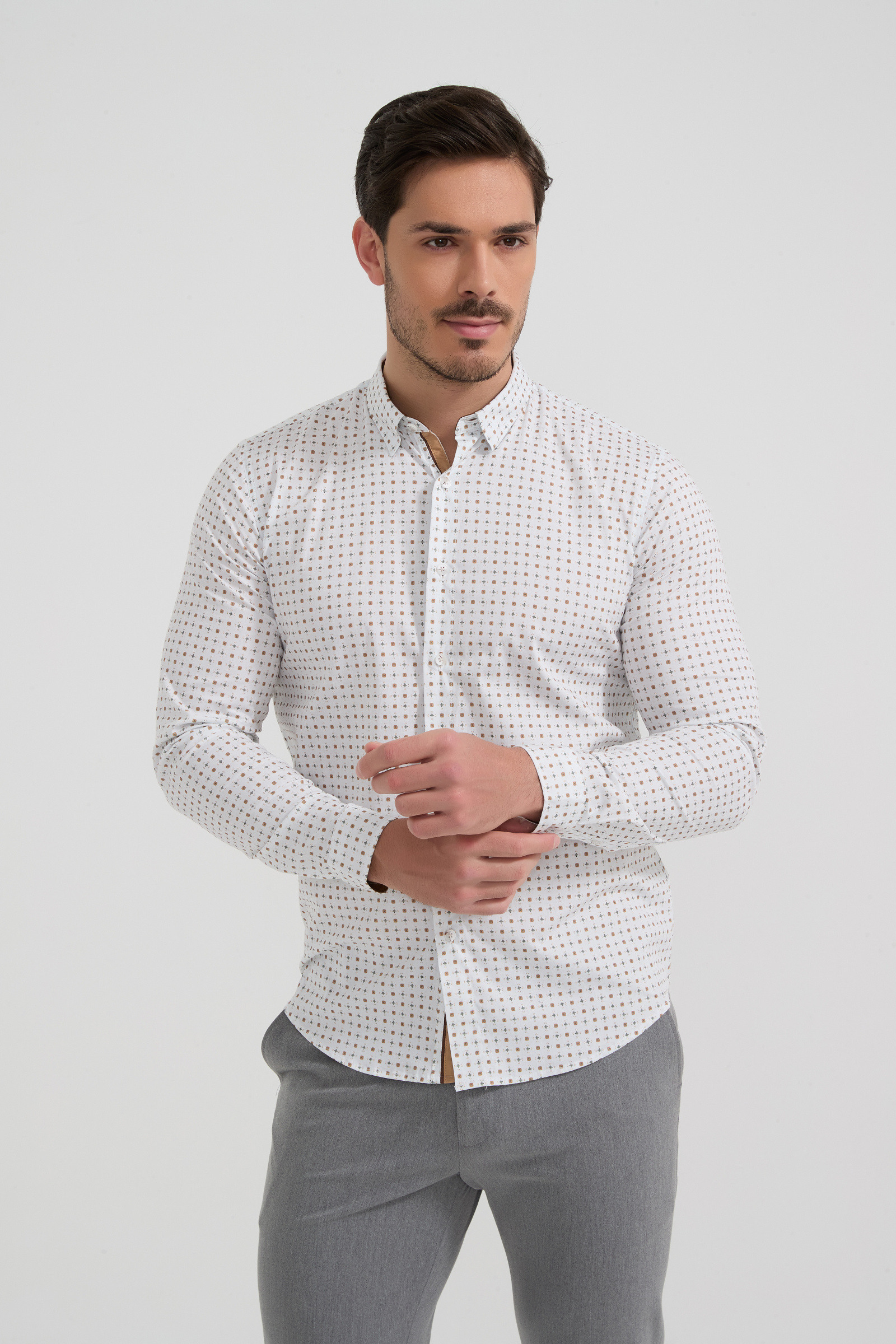 Großhändler Yves Enzo Paris - PREMIUM-Kollektion Hemd aus Stretch-Baumwolle