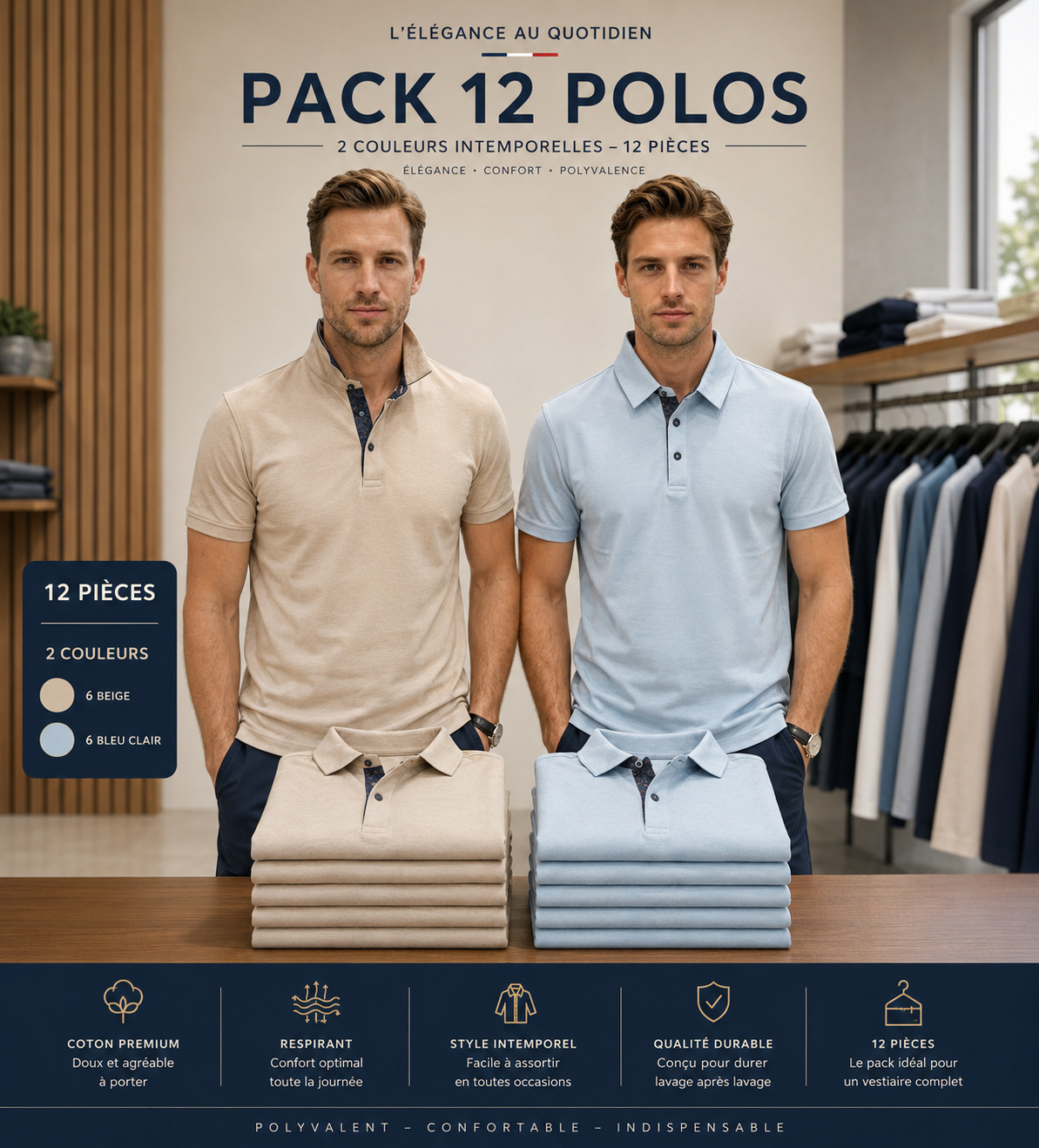 Grossista Yves Enzo Paris - Polo Frédéric in cotone premium