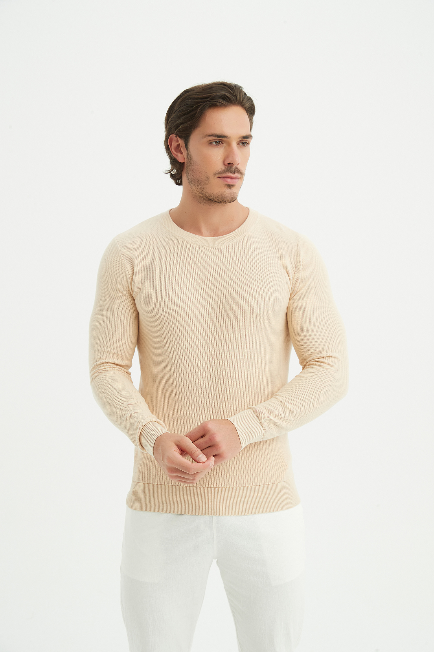 Grossiste Yves Enzo Paris - Pull texturé en coton piqué
