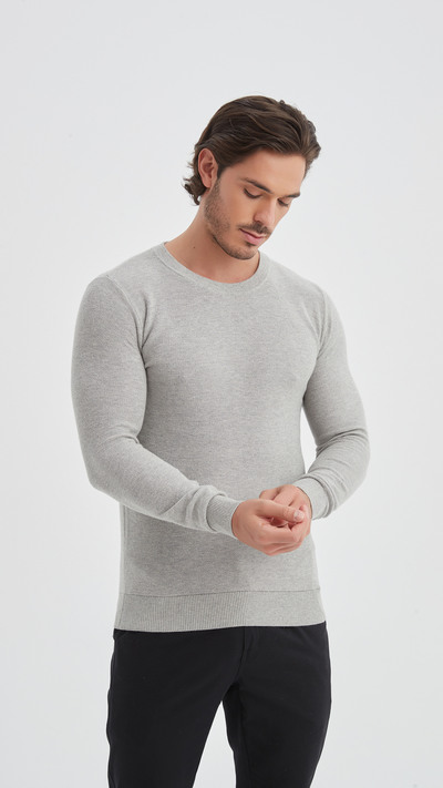 Grossiste Yves Enzo Paris - Pull texturé en coton piqué Grossiste Yves Enzo Paris - Pull texturé en coton piqué