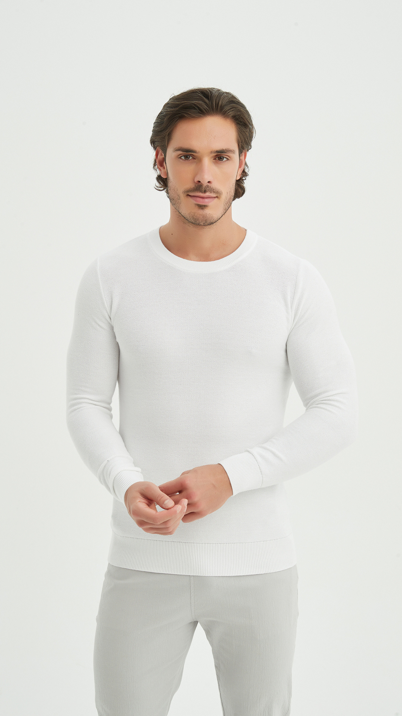 Grossiste Yves Enzo Paris - Pull texturé en coton piqué
