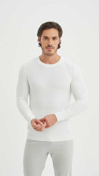 Grossiste Yves Enzo Paris - Pull texturé en coton piqué Grossiste Yves Enzo Paris - Pull texturé en coton piqué