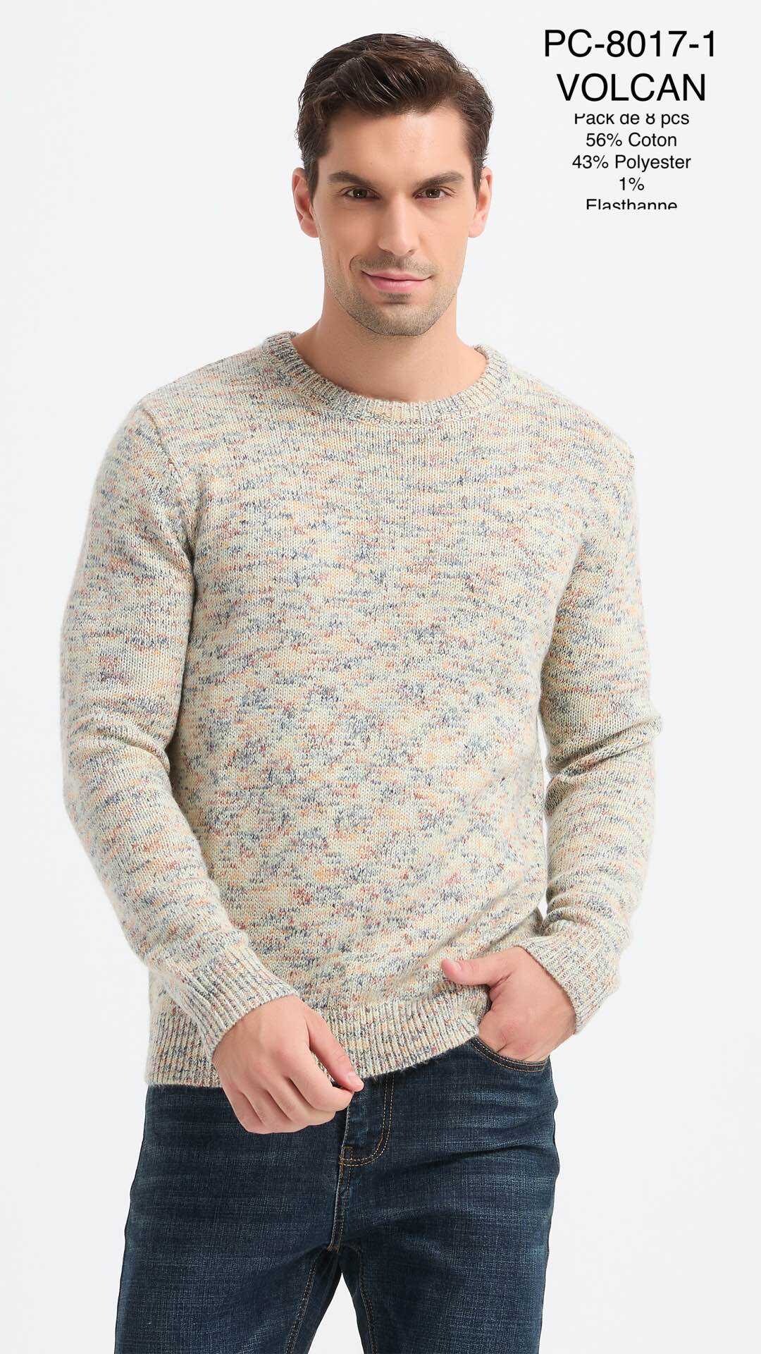 Grossiste Yves Enzo Paris - Pull épais col rond modèle Volcan Nature