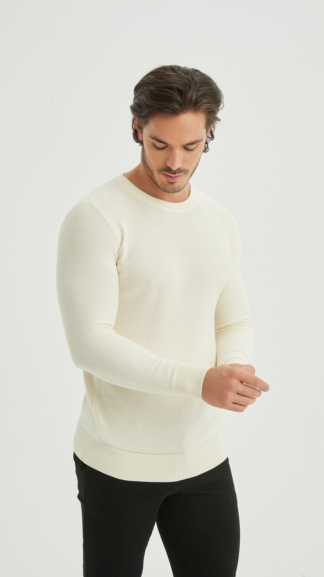 Grossiste Yves Enzo Paris - Pull texturé en coton piqué